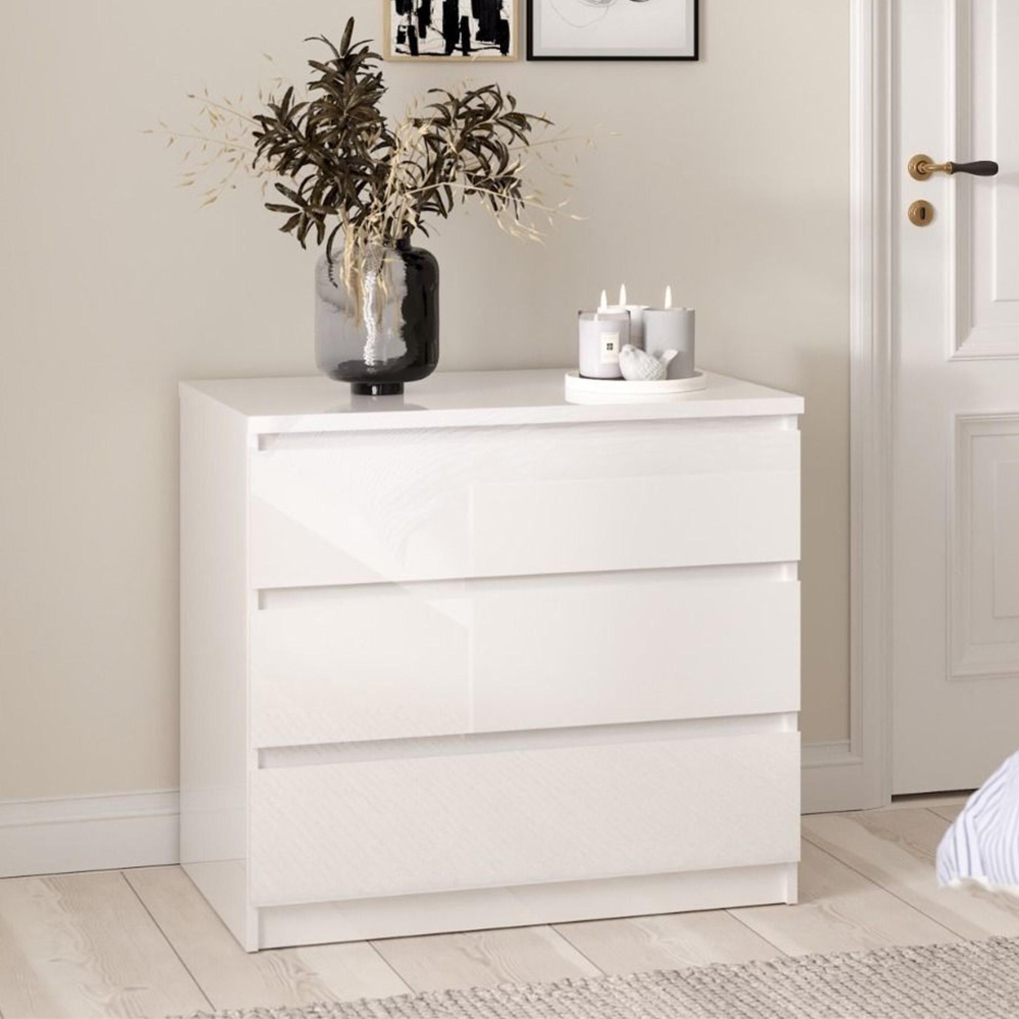 Naia Chest - 3 Drawer - Small - White Gloss