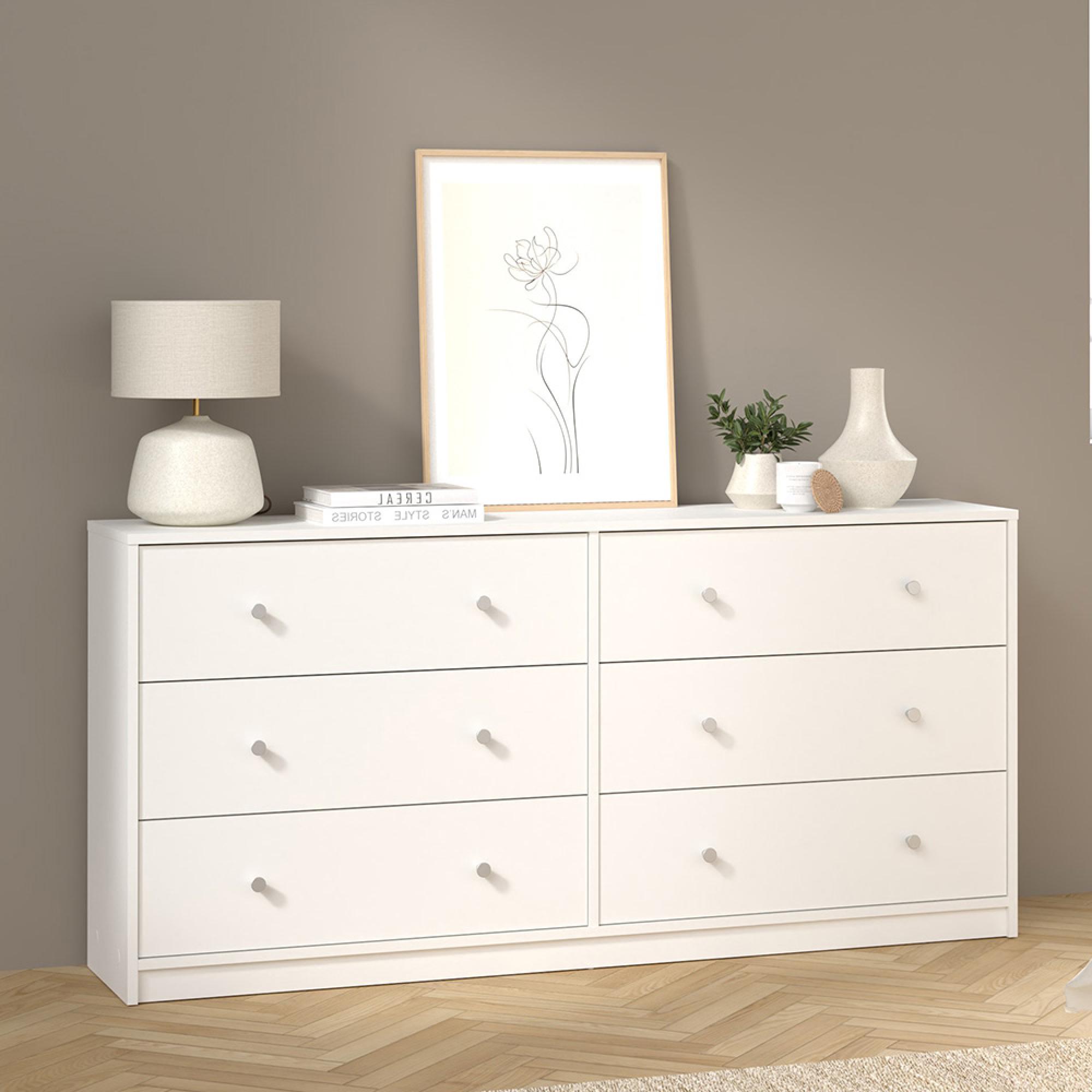 May Chest - 6 Drawer - Wide - White