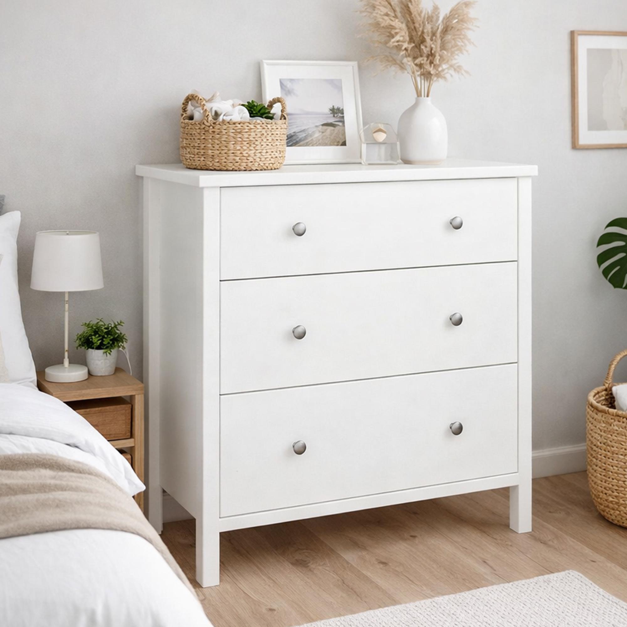 Clearance - Tromso Chest - 3 Drawer - Off White - A549