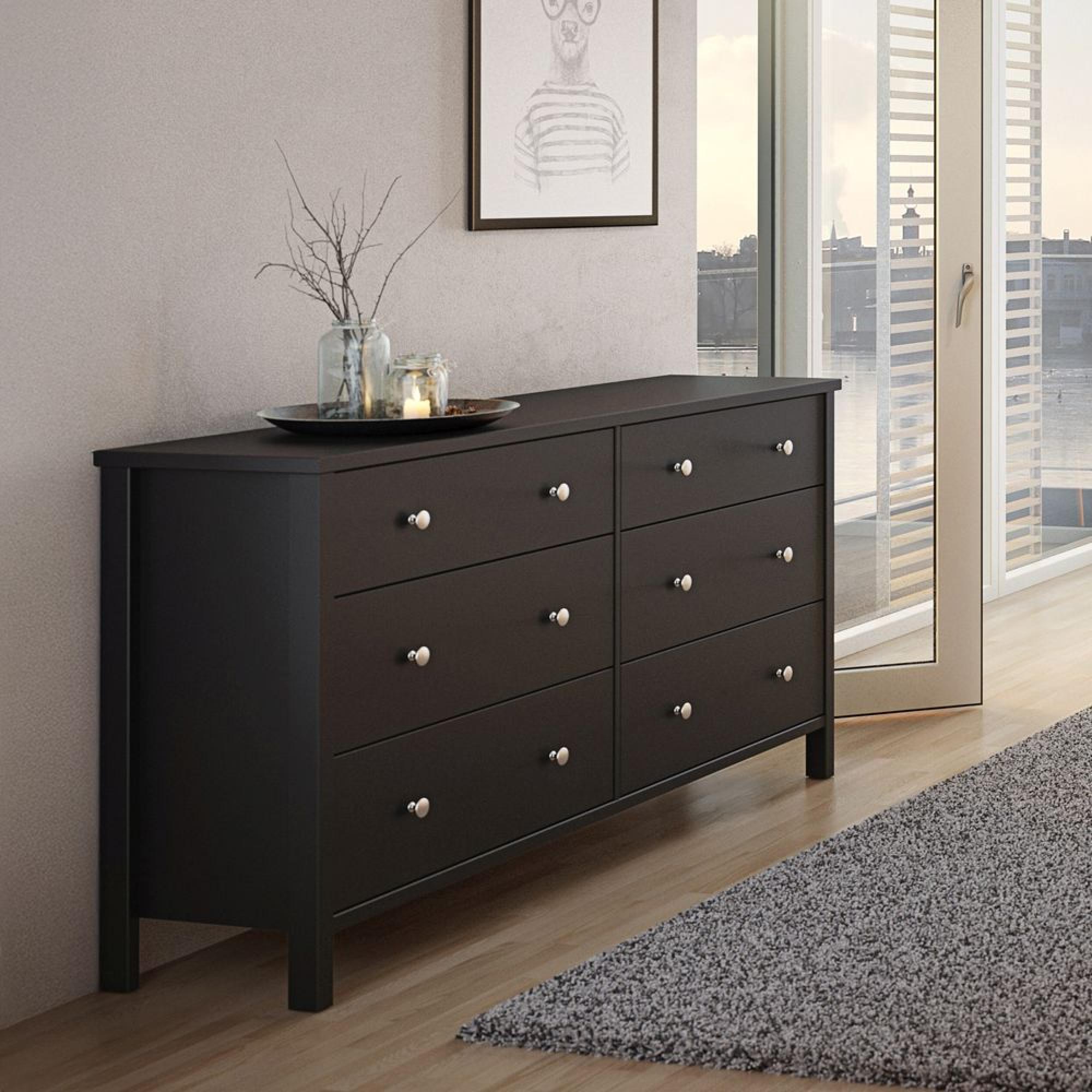 Clearance - Tromso Wide Chest - 3+3 Drawer - Black - A540