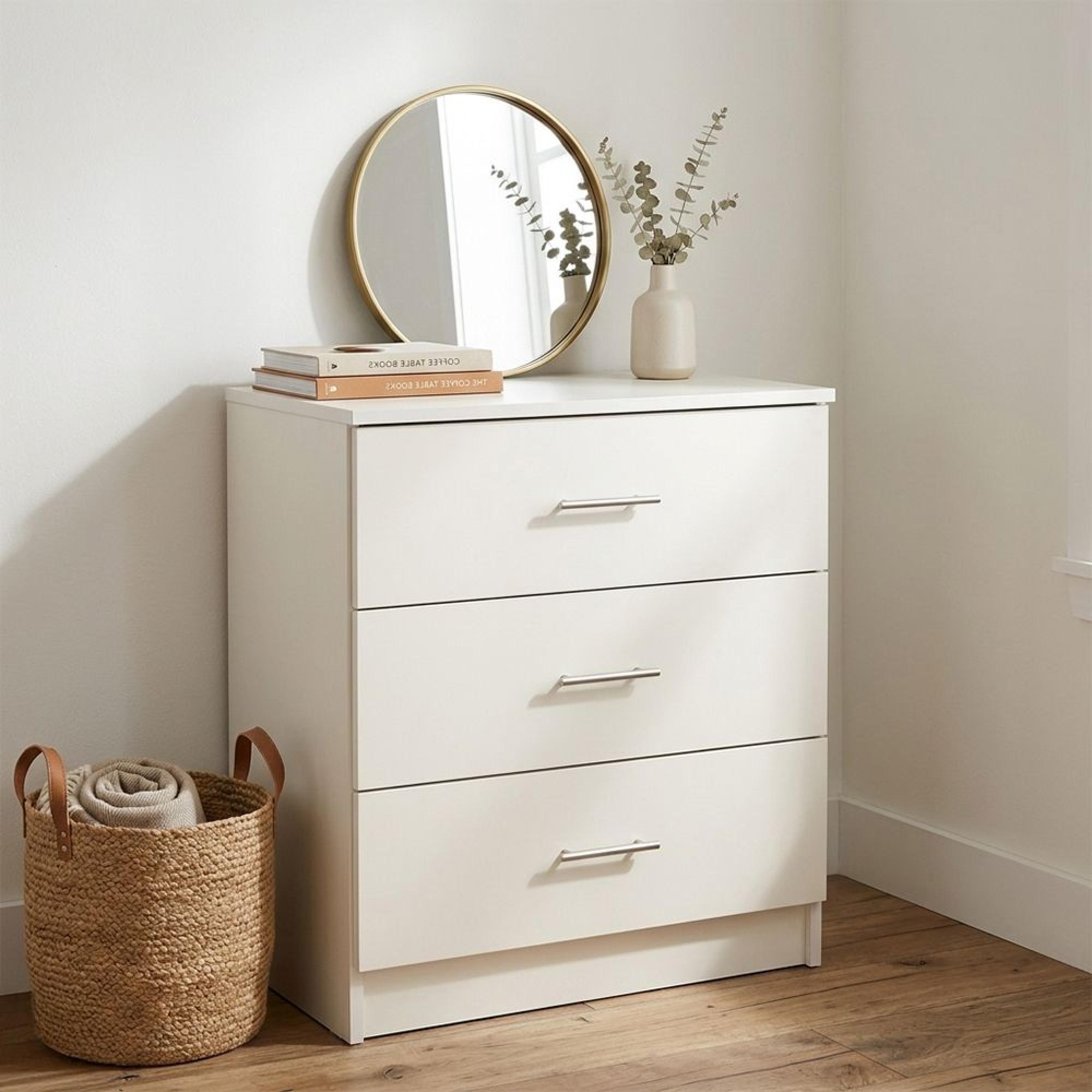 Clearance - Rico Costa Chest - 3 Drawer - Small - White - FSS17178