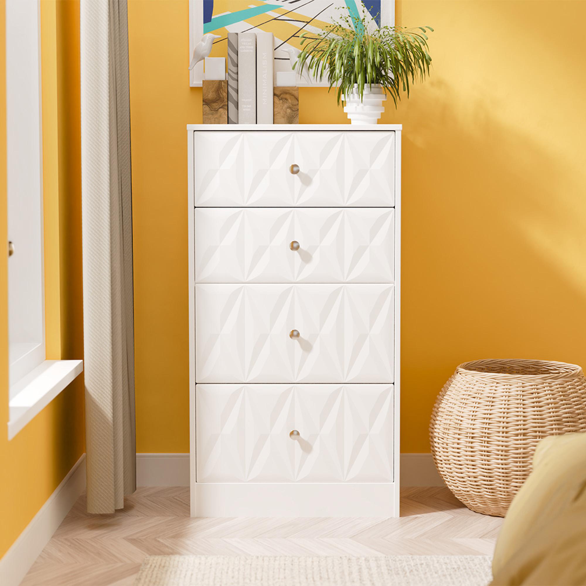 San Jose Chest - Deep Midi - 4 Drawer - White