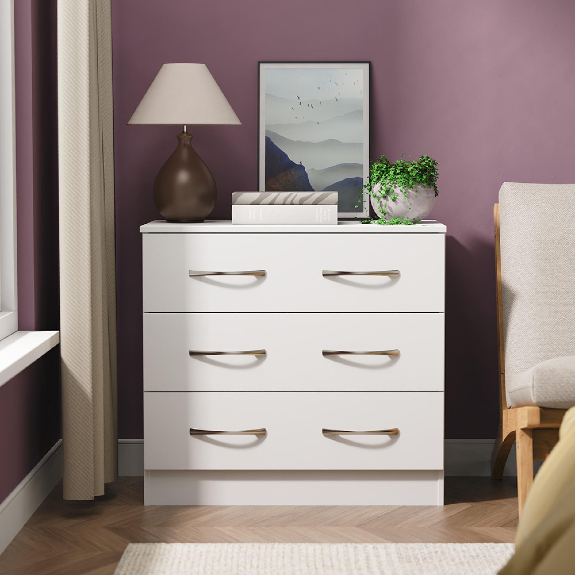 Avon Chest - 3 Drawer - Small - White