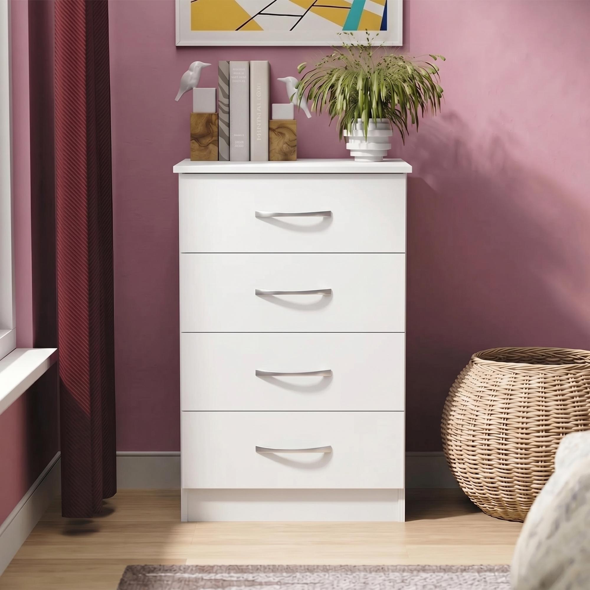 Avon Chest - 4 Drawer - Midi - White