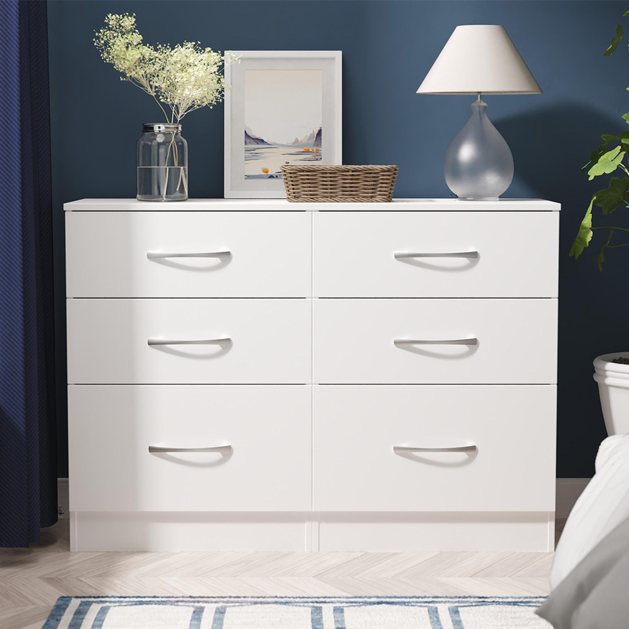 Avon Chest - 6 Drawer - Midi - White