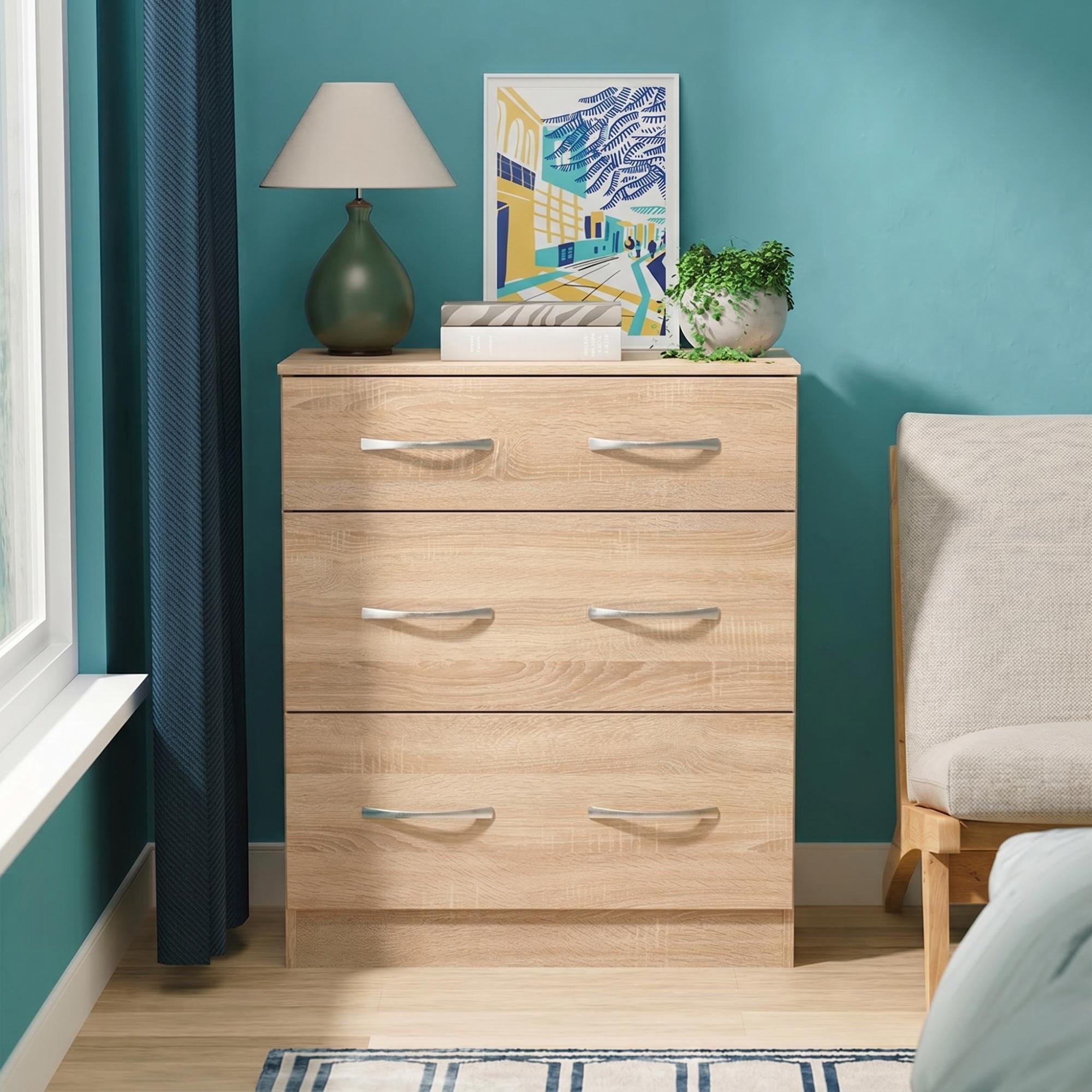 Avon Chest - 3 Drawer - Deep - Oak