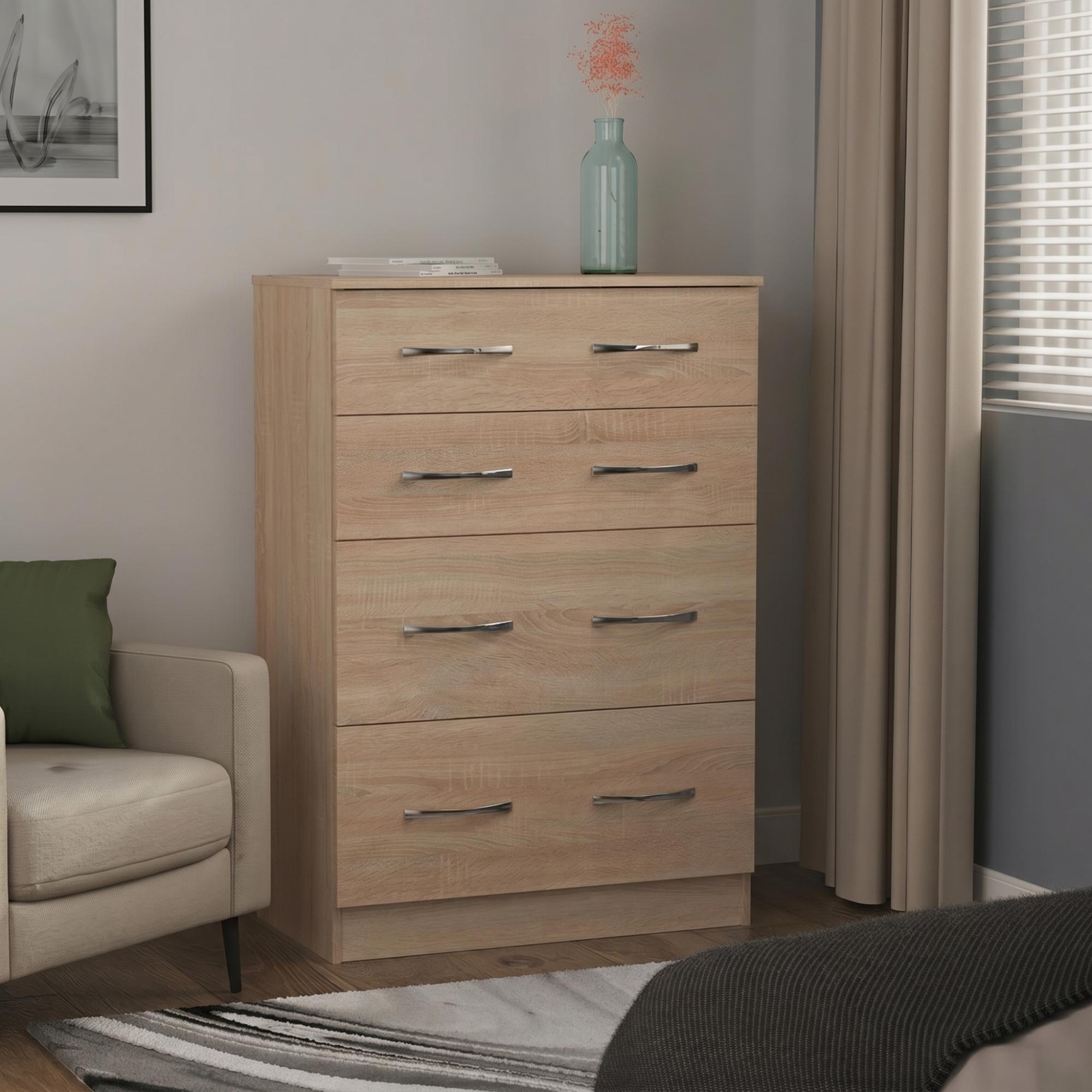 Avon Chest - 4 Drawer - Deep - Oak
