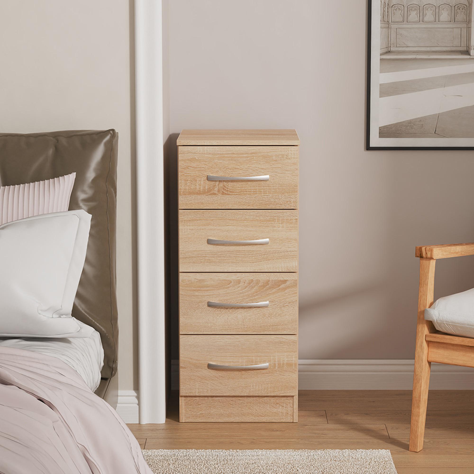 Avon Chest - 4 Drawer - Narrow - Oak