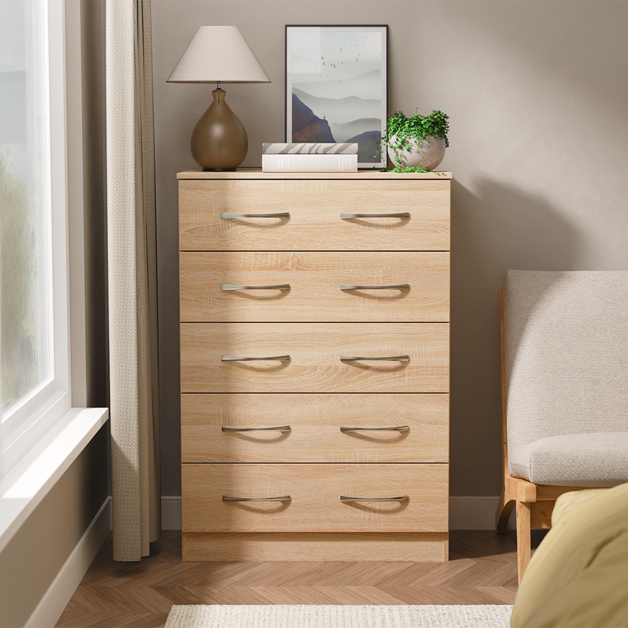 Avon Chest - 5 Drawer - Oak