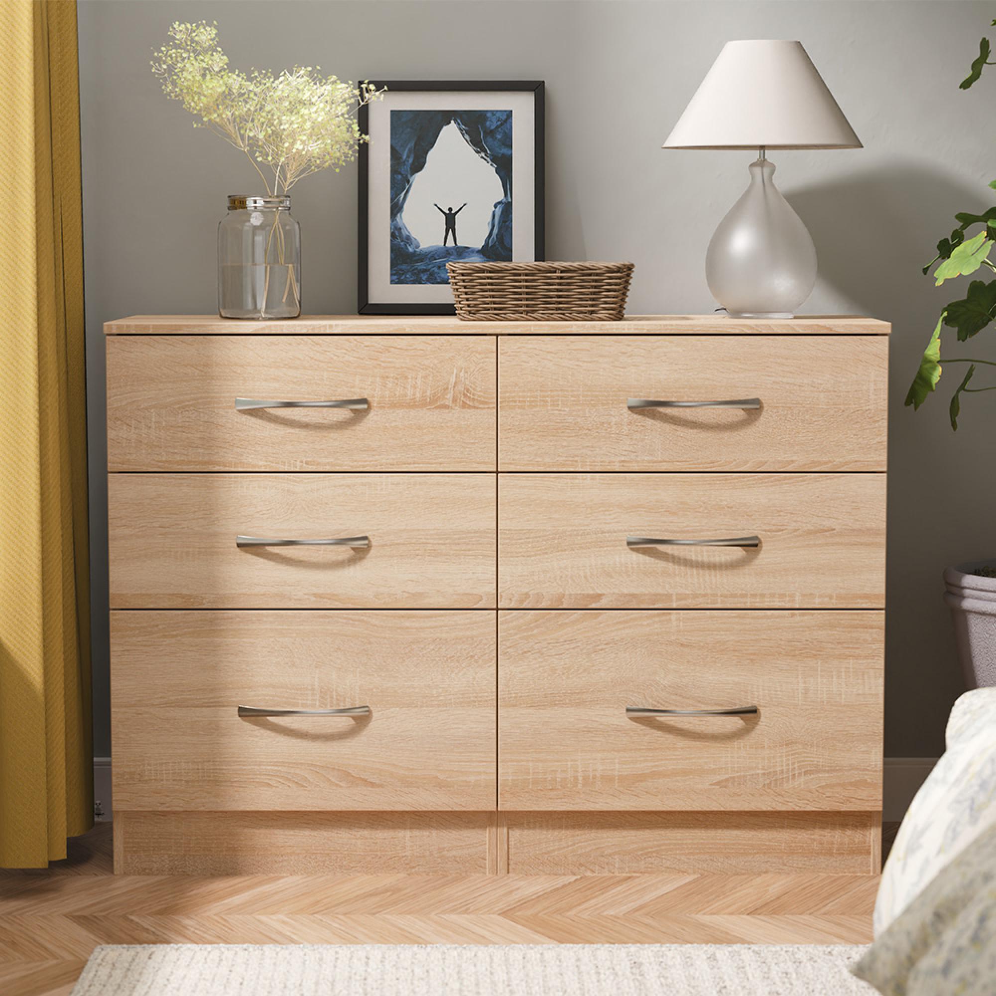 Avon Chest - 6 Drawer - Midi - Oak