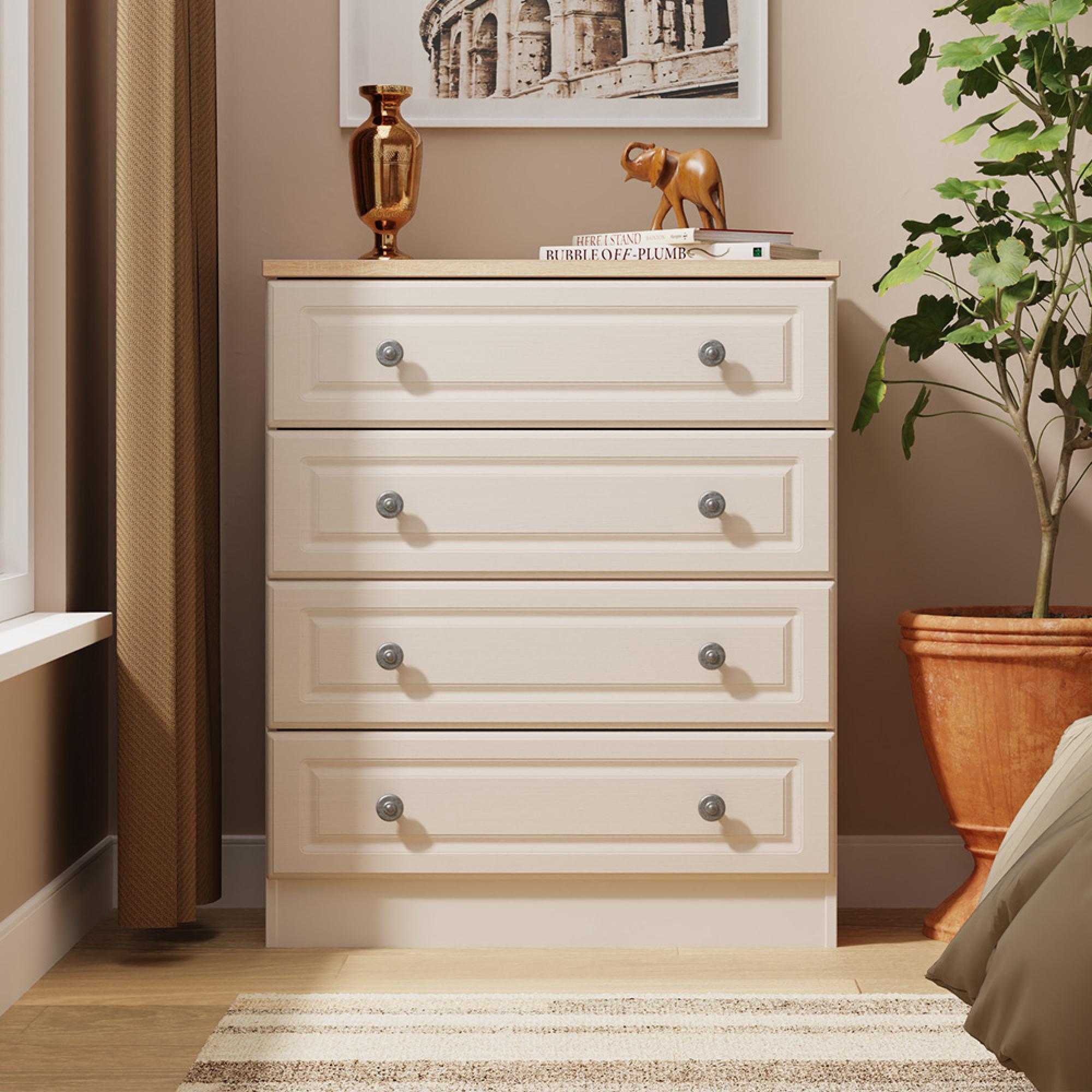 Norfolk Chest - 4 Drawer - Cashmere and Oak