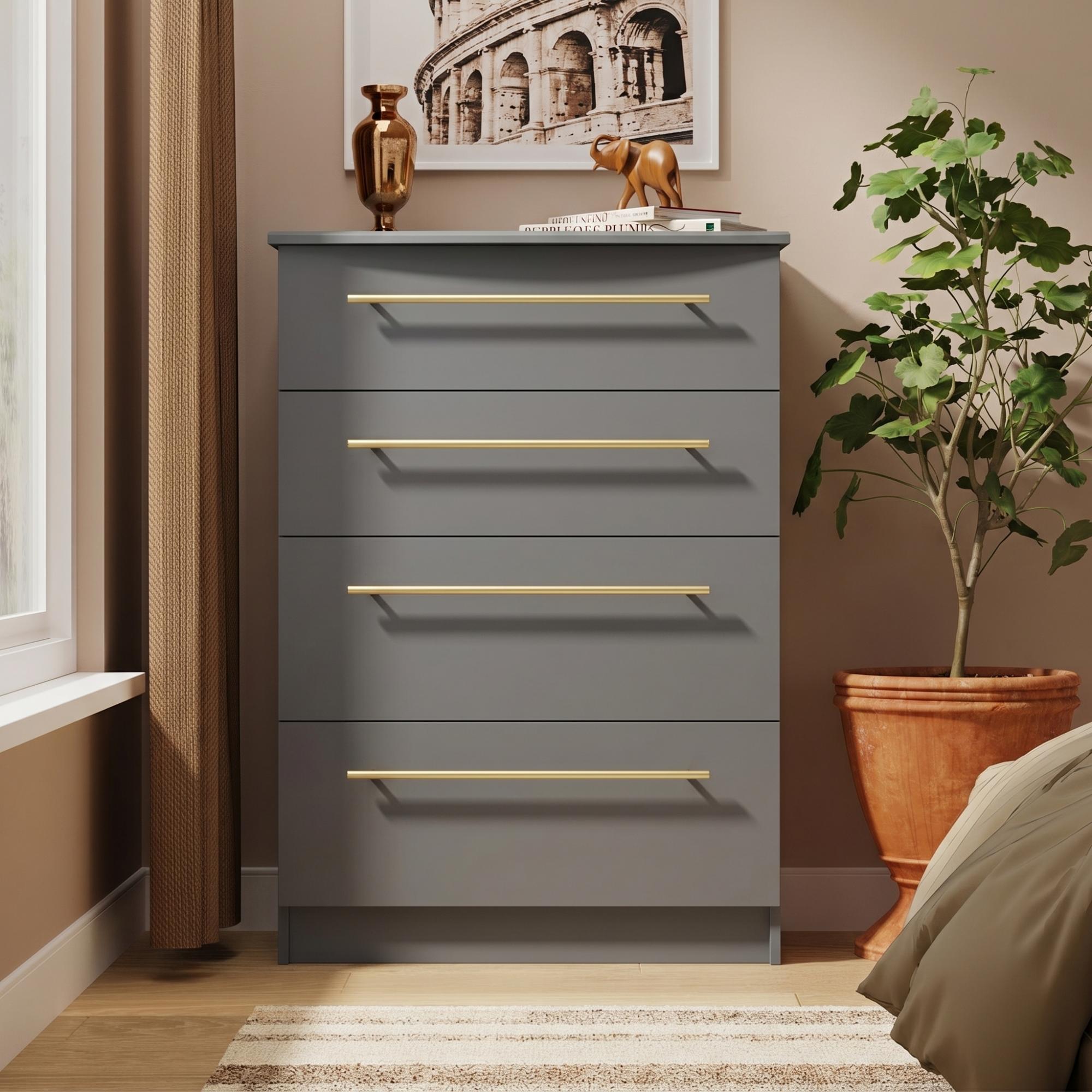 Haworth Chest - 4 Drawer Deep - Grey