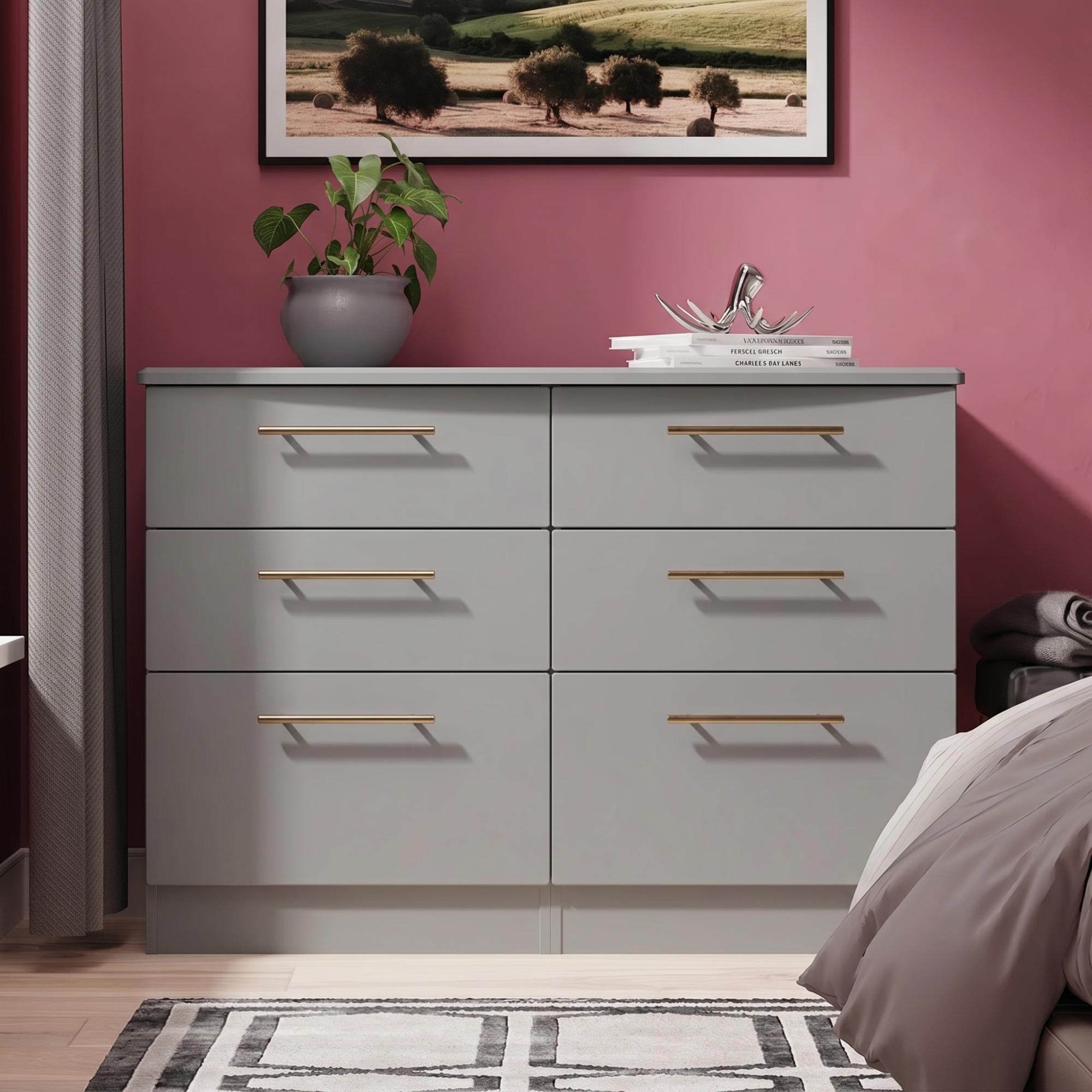 Haworth Chest - 6 Drawer - Midi - Grey