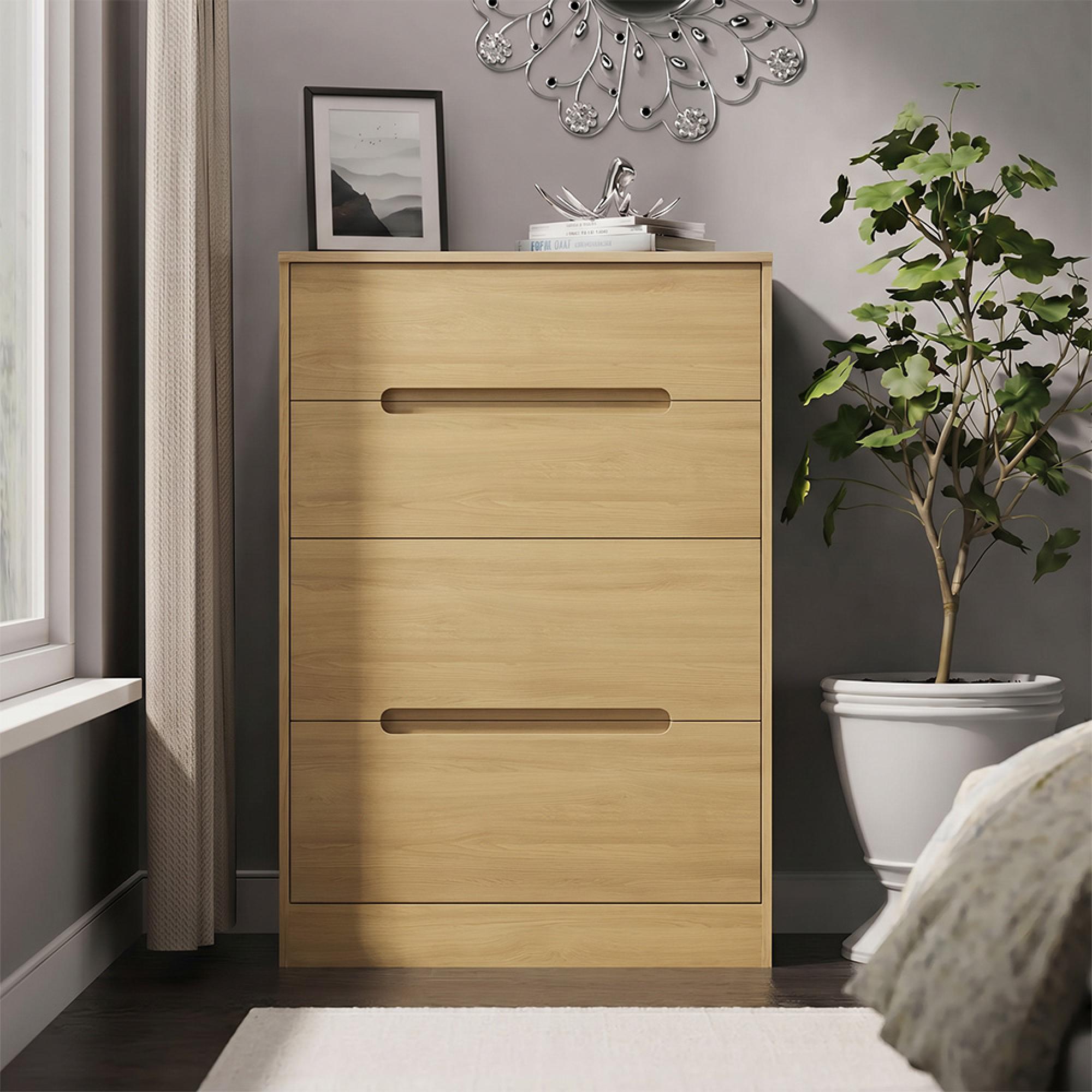 Monaco Chest - Deep Midi - 4 Drawer - Modern Oak