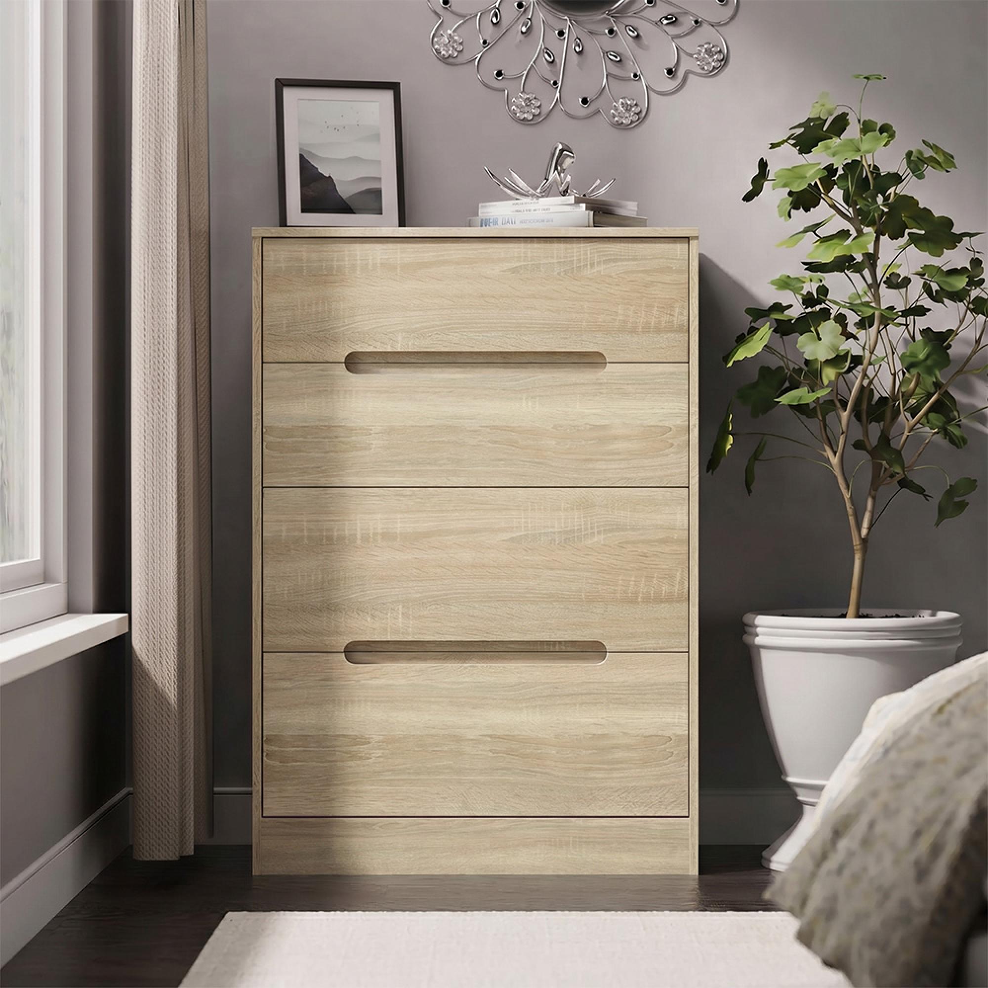 Monaco Chest - Deep Midi - 4 Drawer - Oak