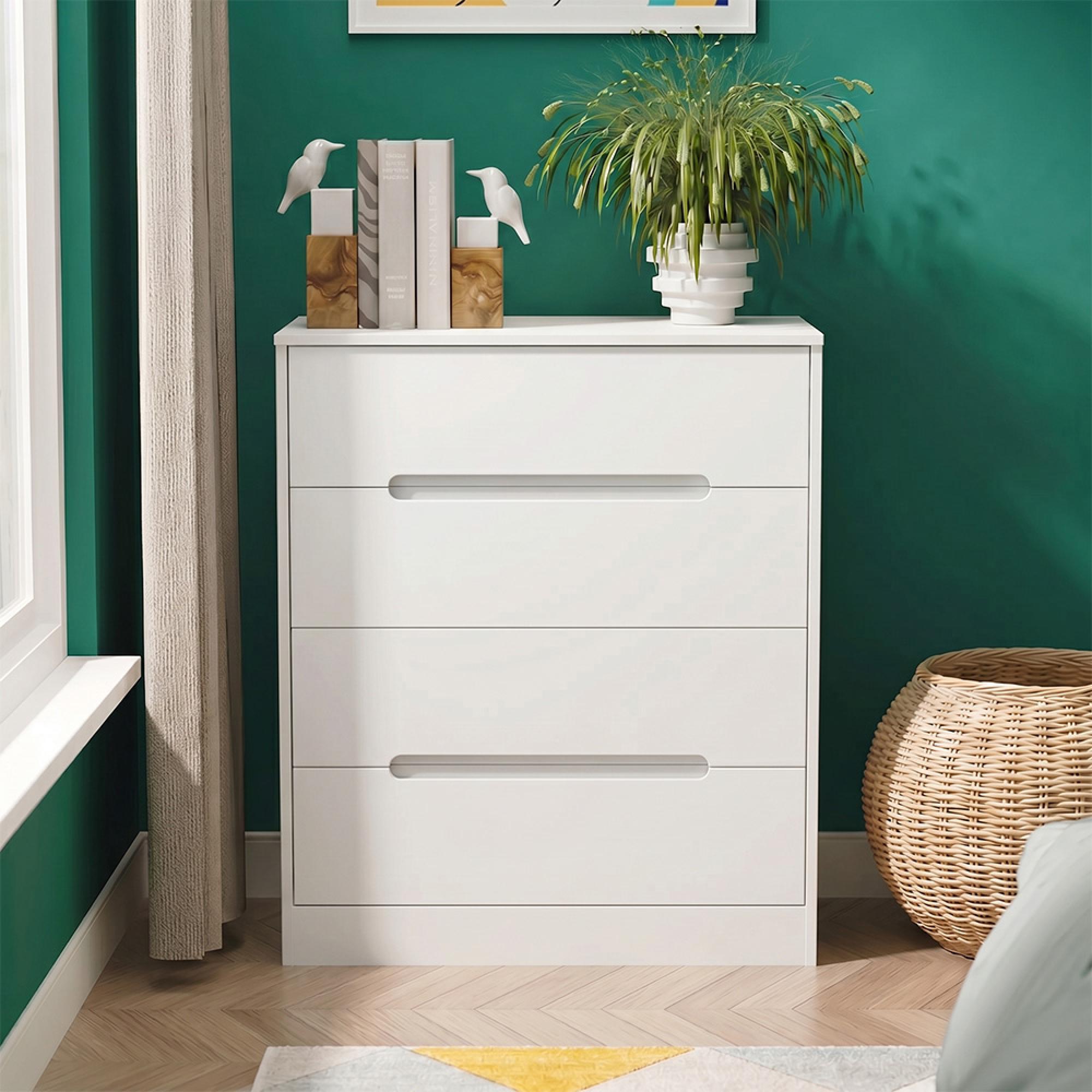 Monaco Chest - Deep - 4 Drawer - White