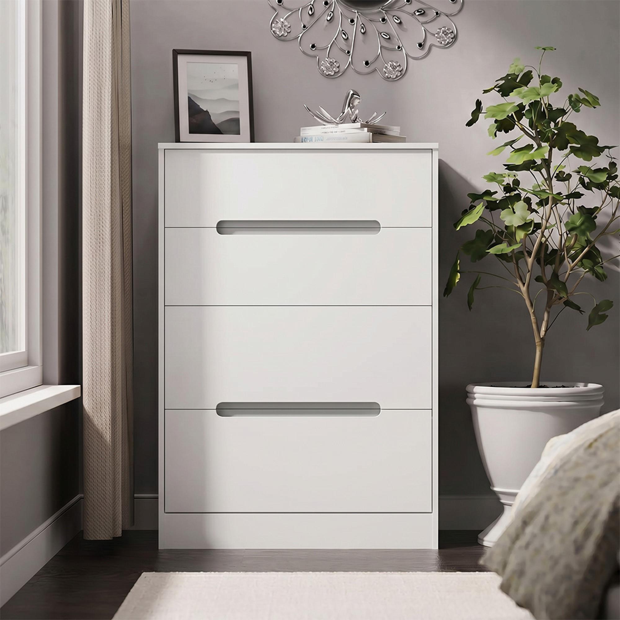 Monaco Chest - Deep Midi - 4 Drawer - White