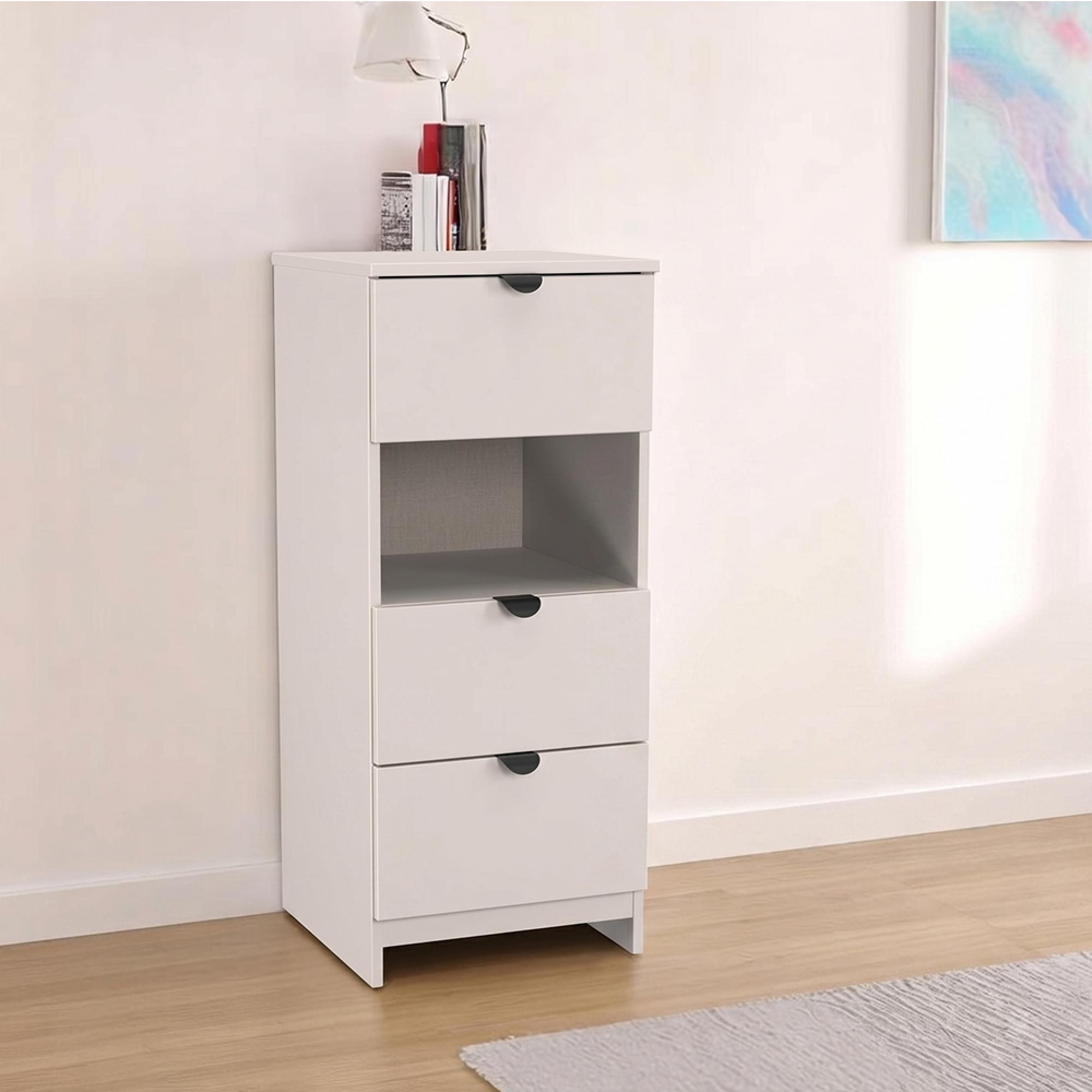 Bora Chest - 3 Drawer - Open Shelf - Kashmir Matt