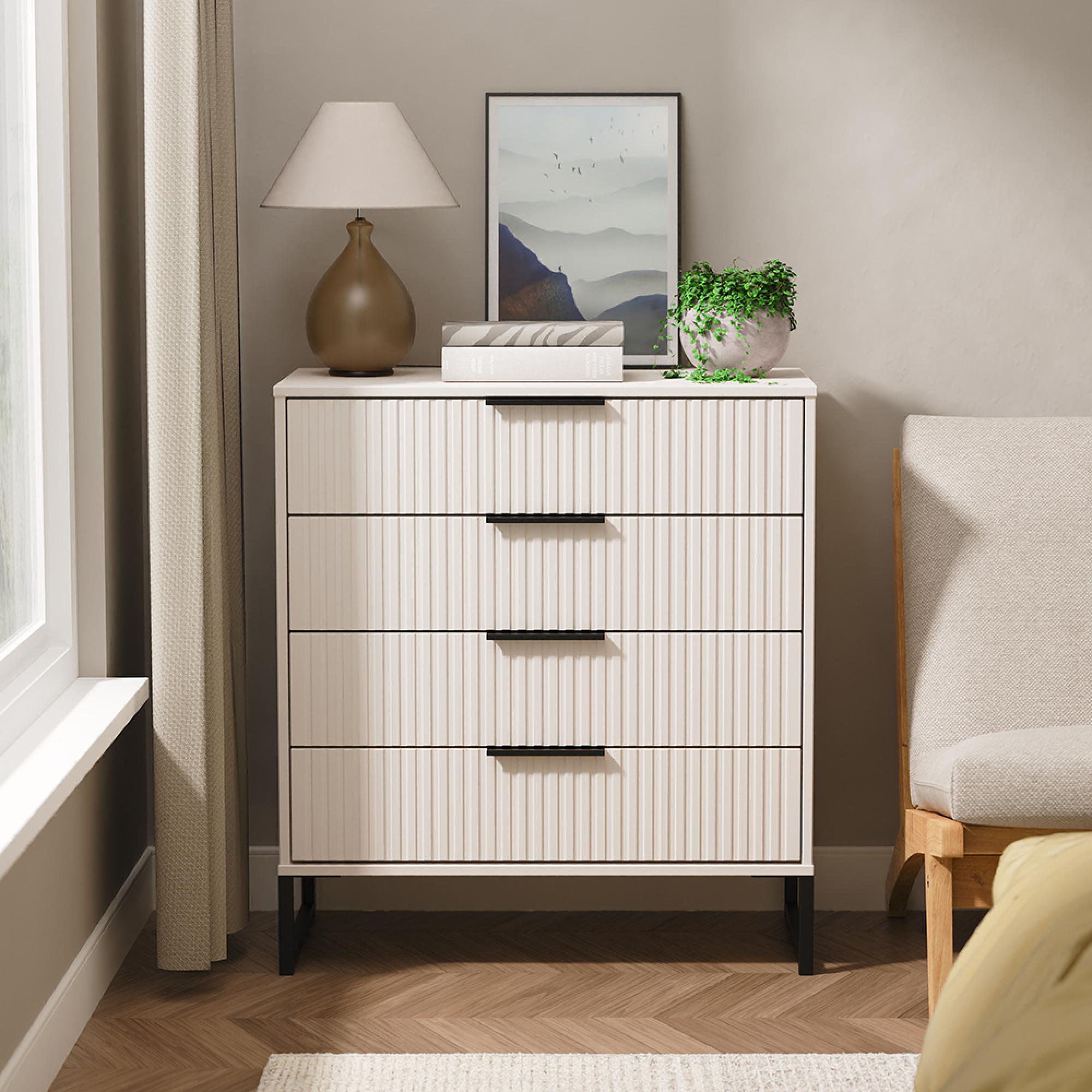 Fluted Chest - 4 Drawer - Kashmir Matt