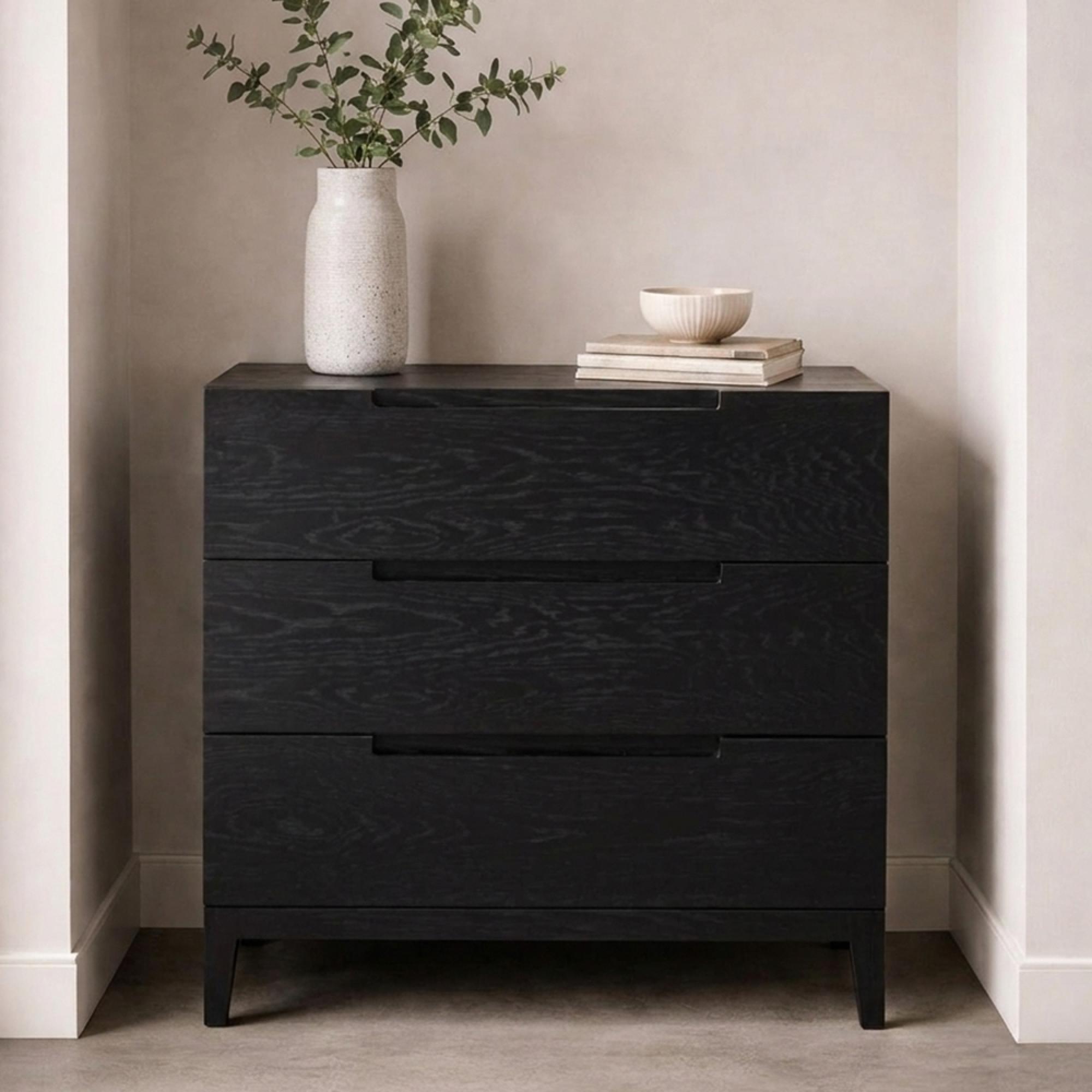 Orchid Chest - 3 Drawer - Wenge Black - Wood