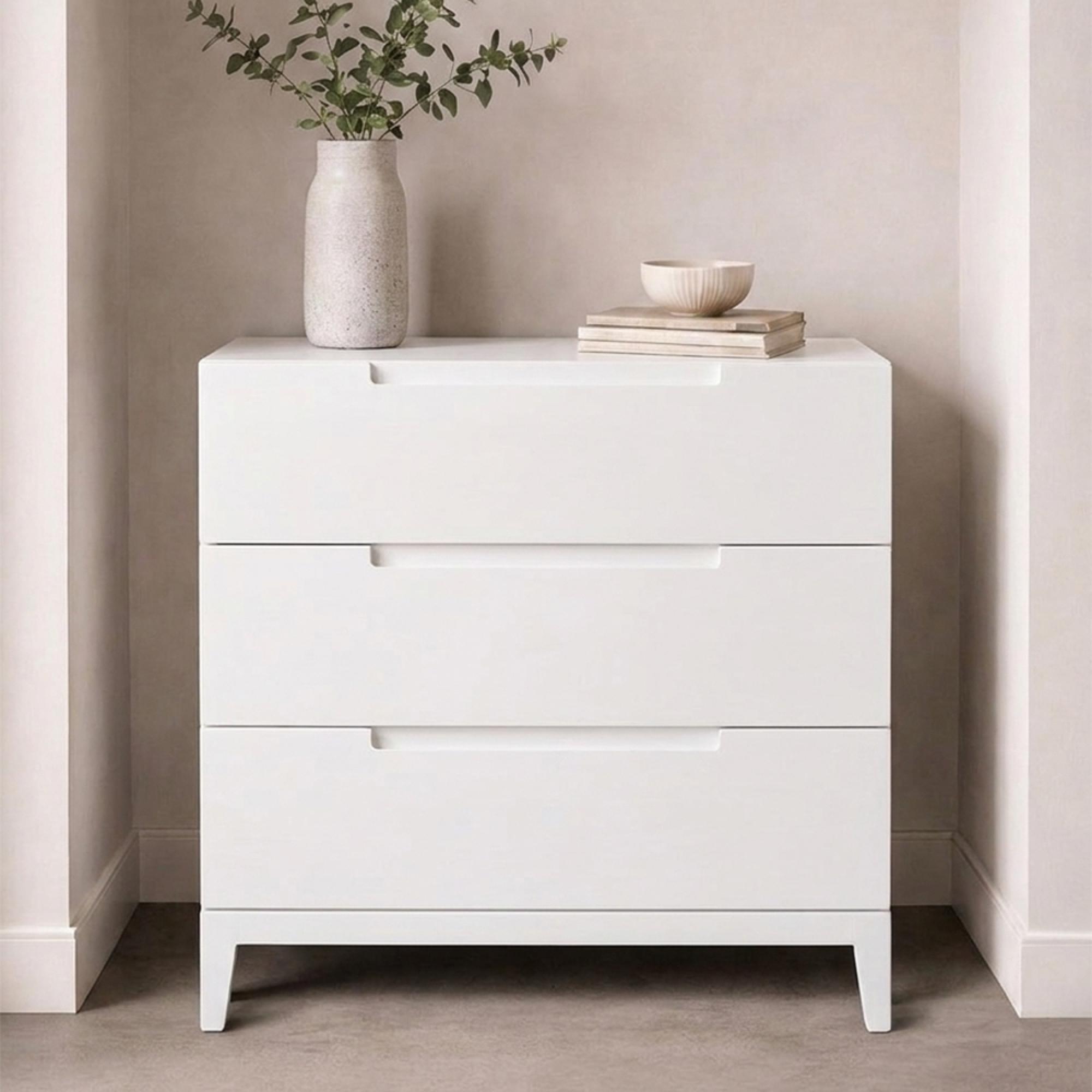 Orchid Chest - 3 Drawer - White - Wood