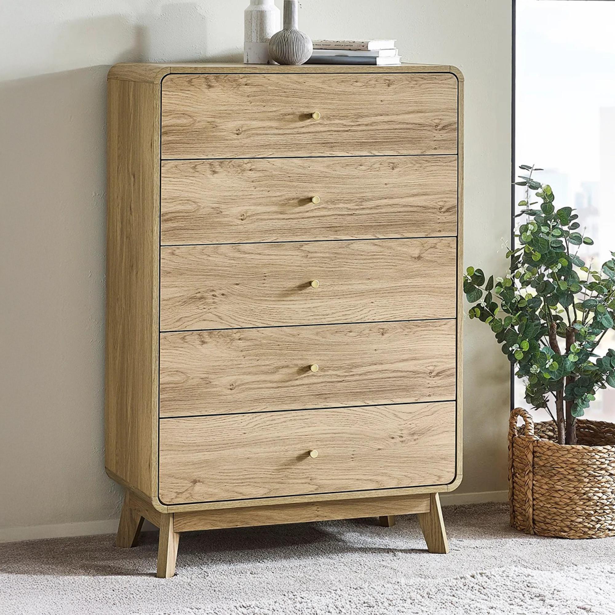 Ingrid Chest - 3 Drawer - Tall - Natural - Oak