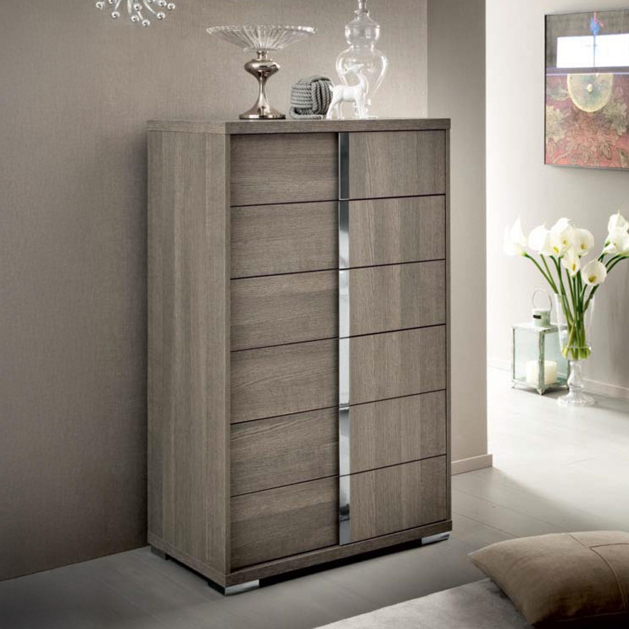 Tivoli Tall Chest - 6 Drawer - Grey Wood