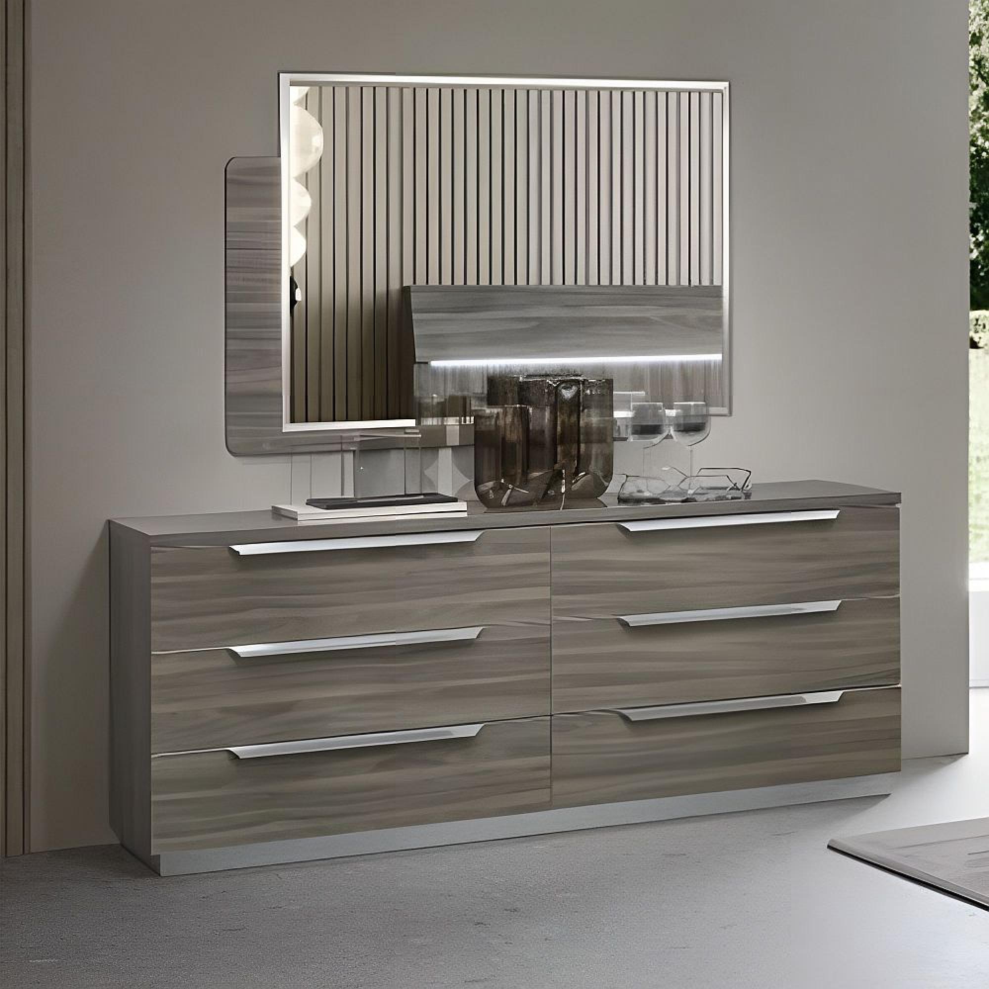 Kroma Italian Wide Chest - 6 Drawer - Venetian Grey
