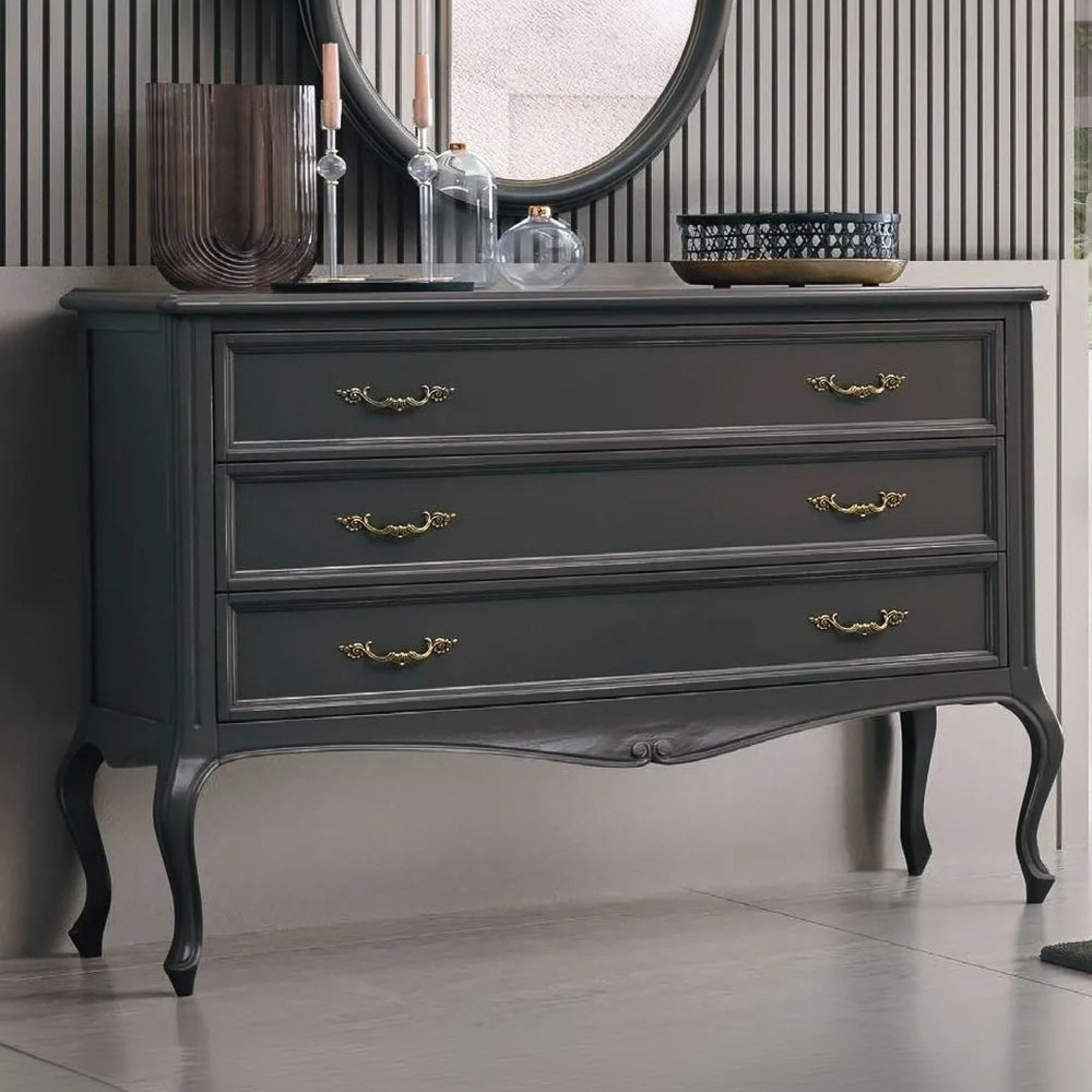 Verdi Italian Chest - 3 Drawer - Grey - French Style