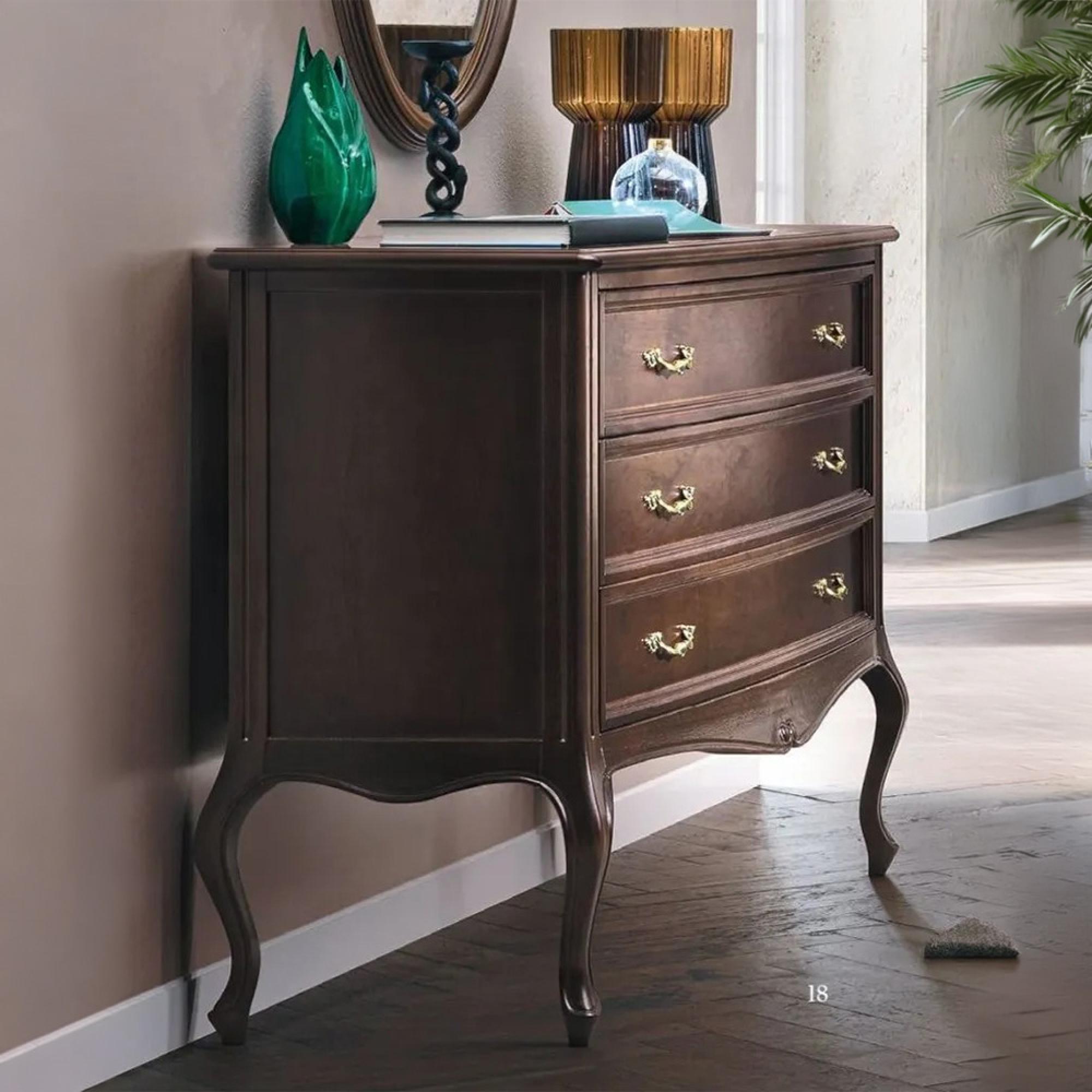 Verdi Italian Chest - 3 Drawer - Walnut - French Style