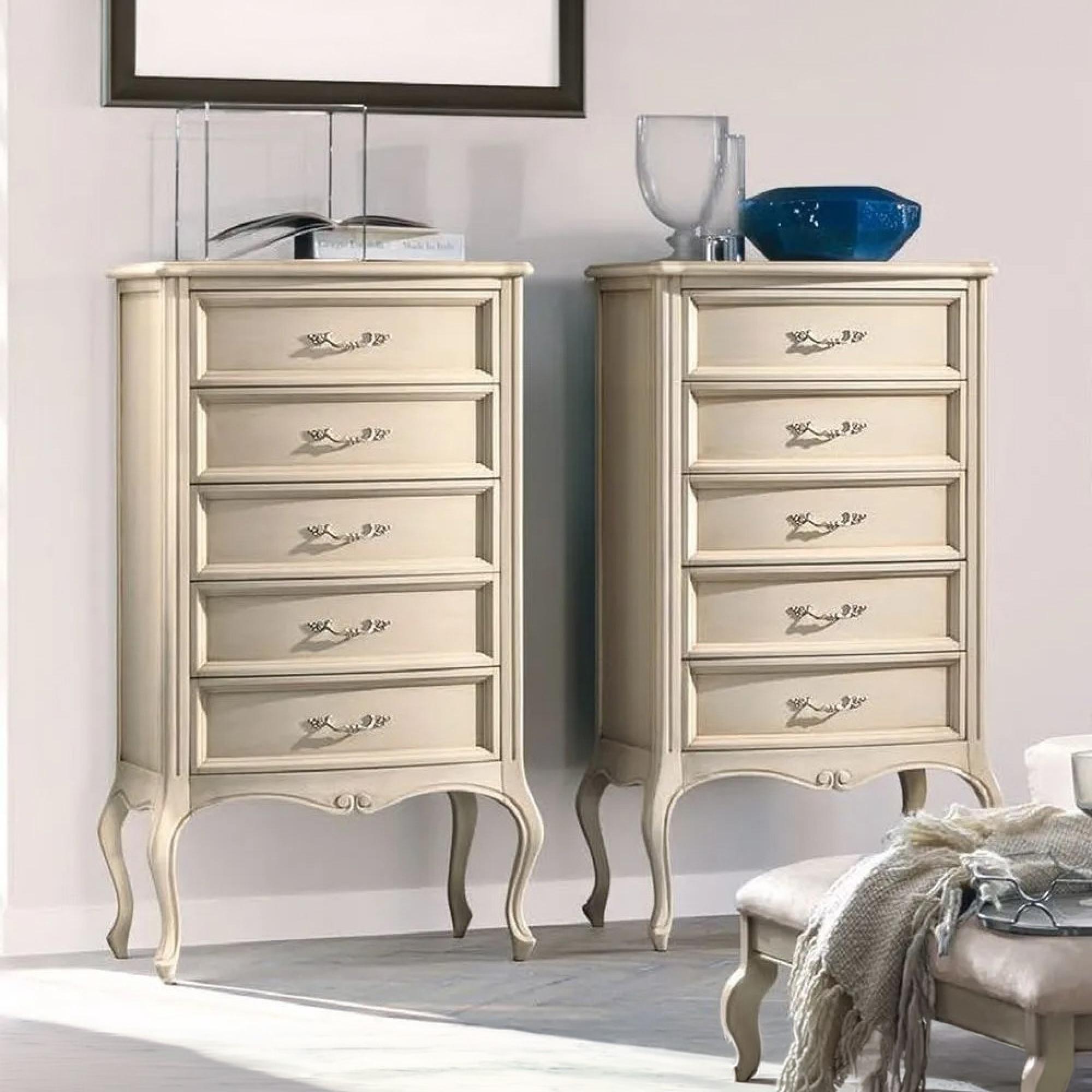 Verdi Italian Chest - 5 Drawer - Midi - Ivory - French Style