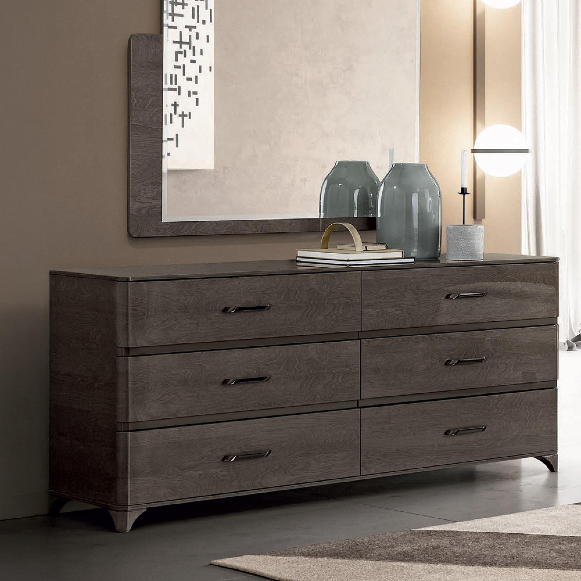 Maia Italian Chest - 6 Drawer - Wide - Silver Birch