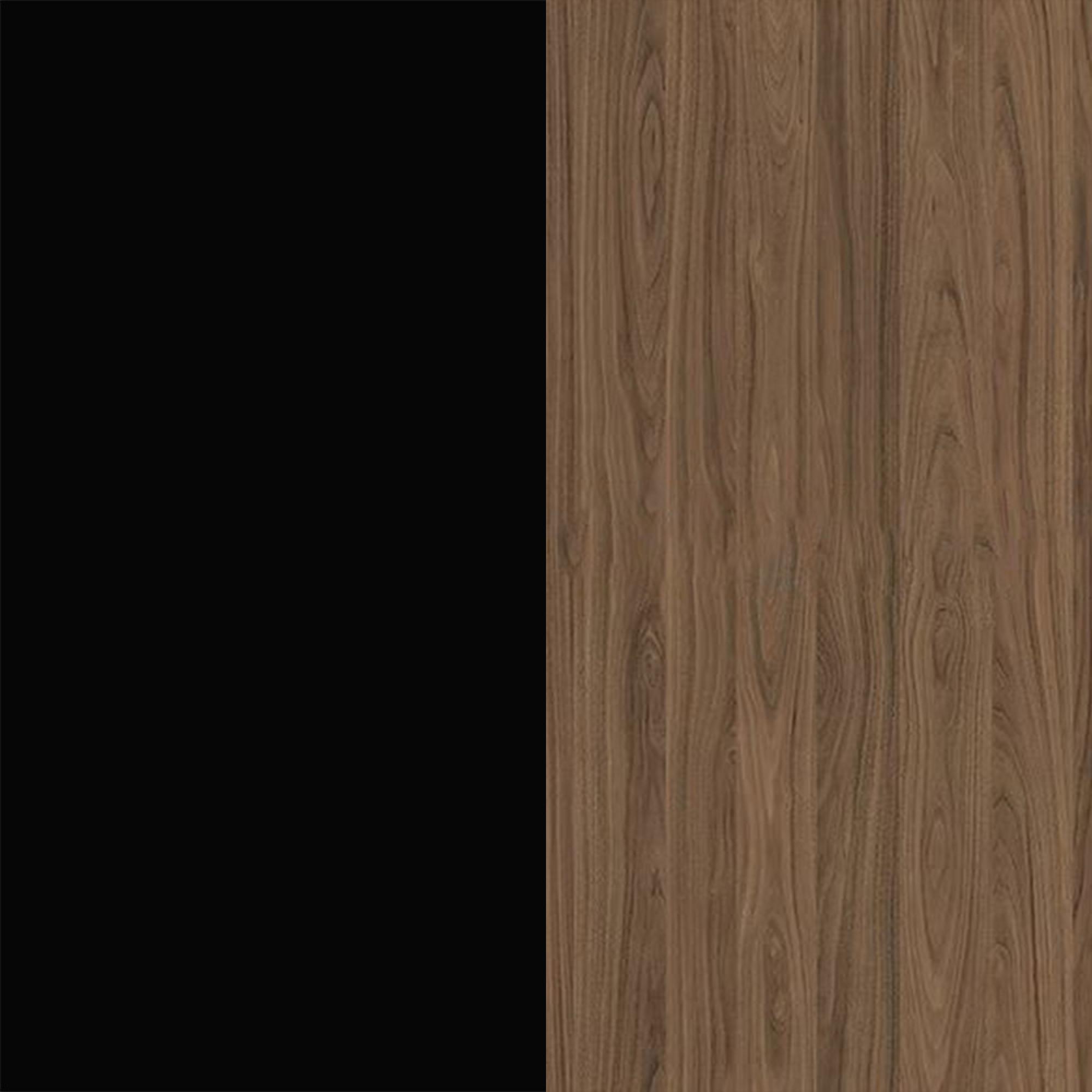 Black Gloss Front and Carini Walnut Base