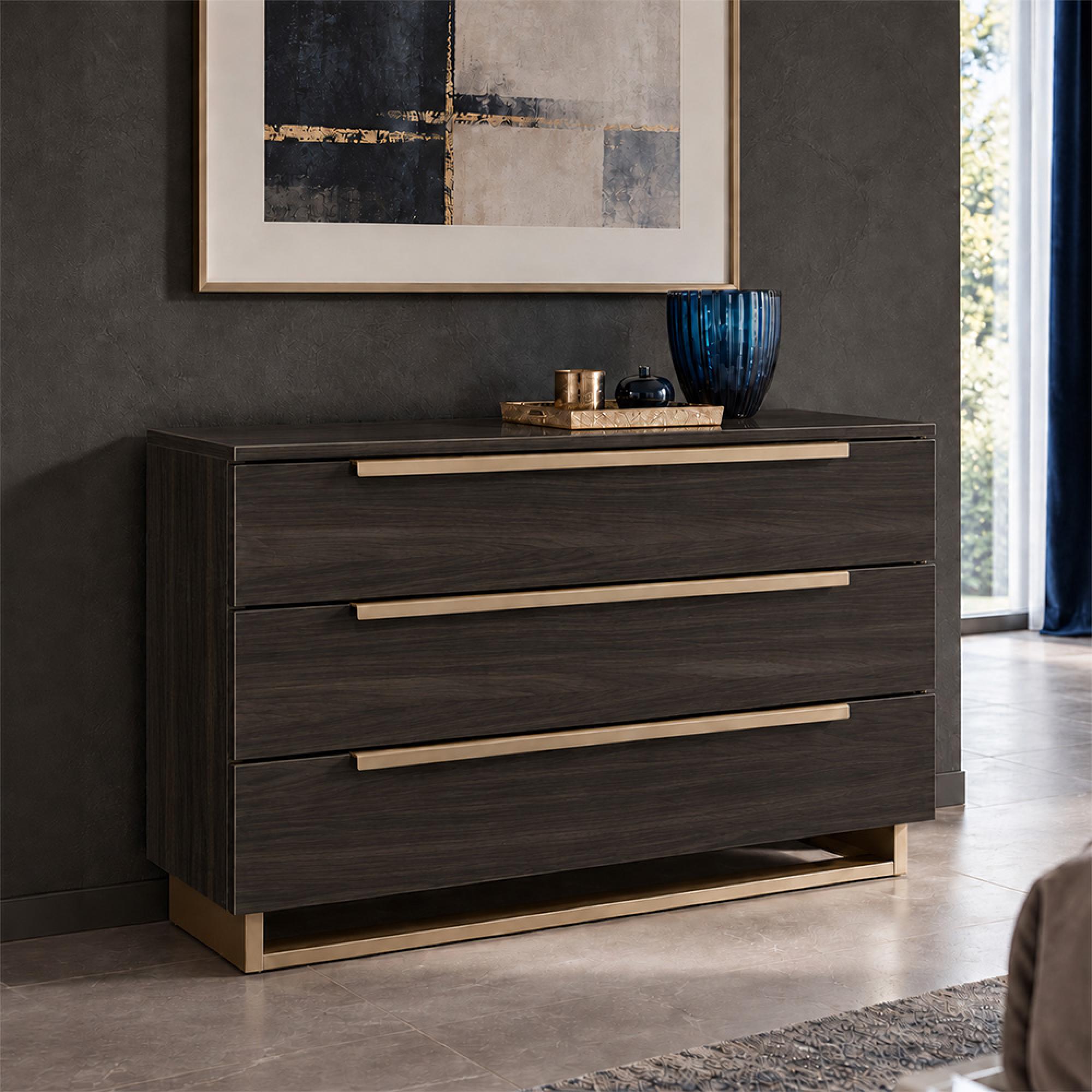 Smart Italian Walnut 3 Drawer Chest