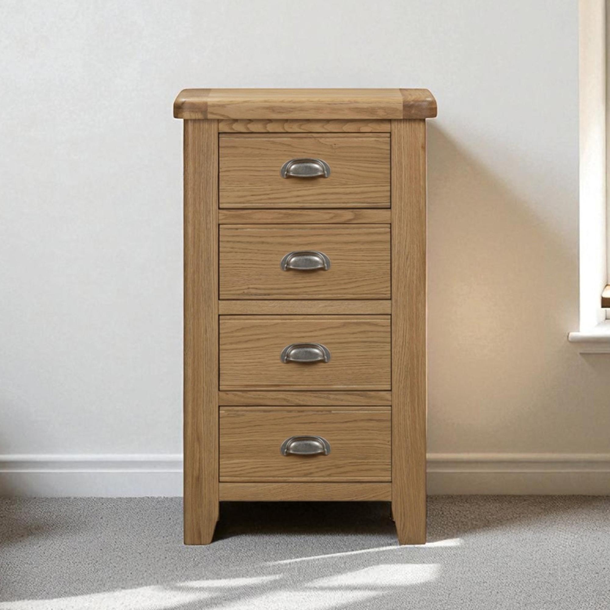 Hopewood Oak 4 Drawer Tall Chest