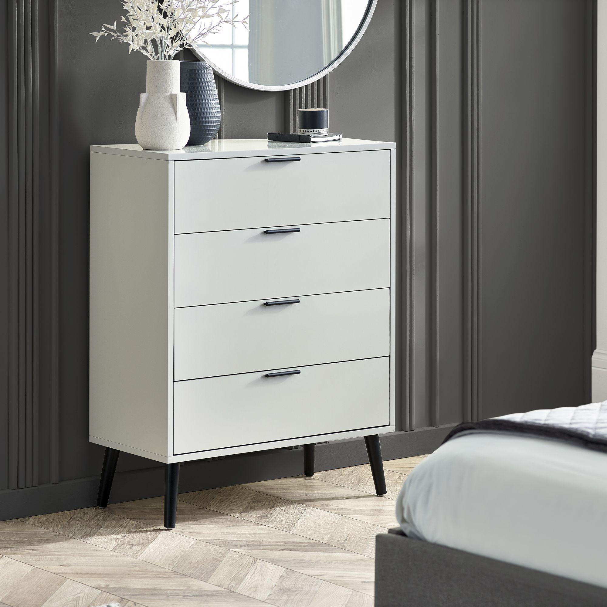 Alba Grey Chest of Drawers - 4 Drawer