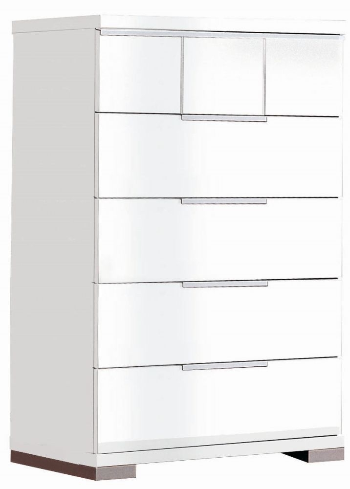 Asti Chest - 5 Drawer - White Gloss