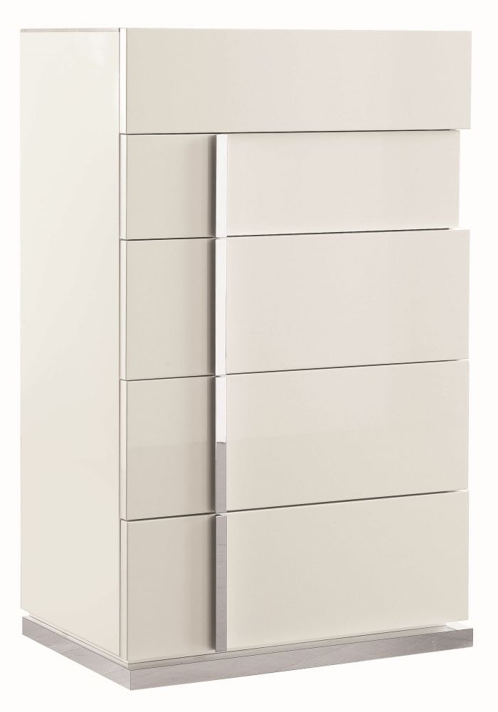 Canova Chest - 5 Drawer - White Gloss