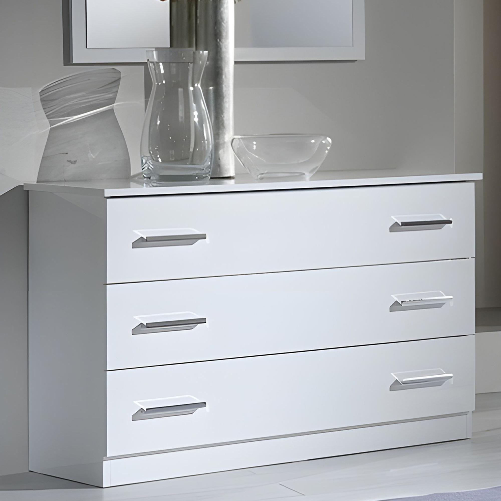 Ambra Dresser - 3 Drawer - White Italian
