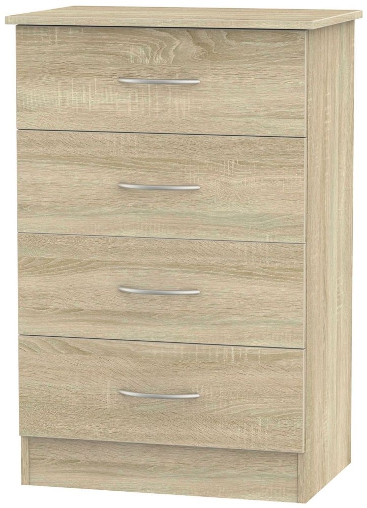 Avon Chest - 4 Drawer - Midi - Oak