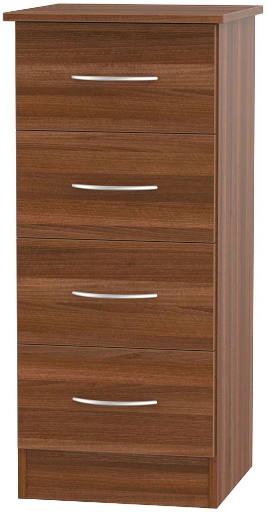 Avon Chest - 4 Drawer - Narrow - Walnut