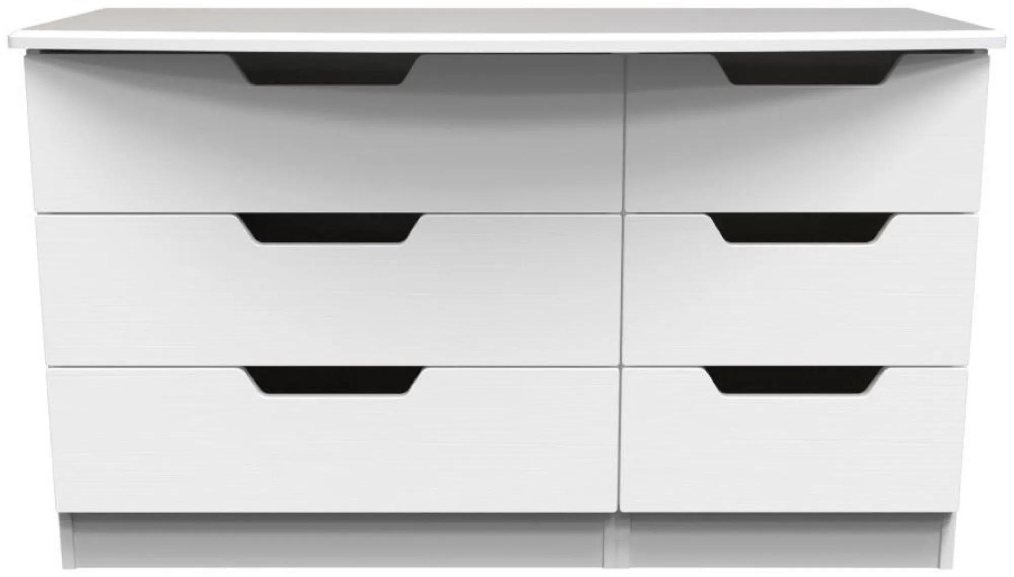 Bella Dresser - 6 Drawer - Midi - White