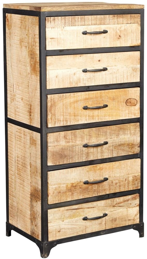 Bhuj Chest of Drawers - 6 Drawer - Industrial Style Wooden
