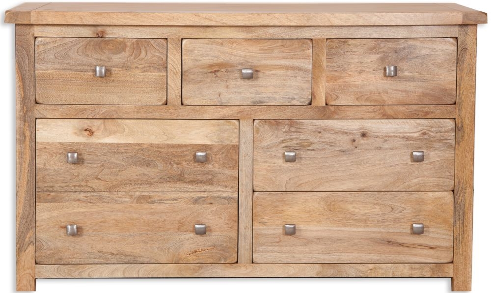 Bombay Chest of Drawers - 7 Drawer - Wide - Solid Mango Wood