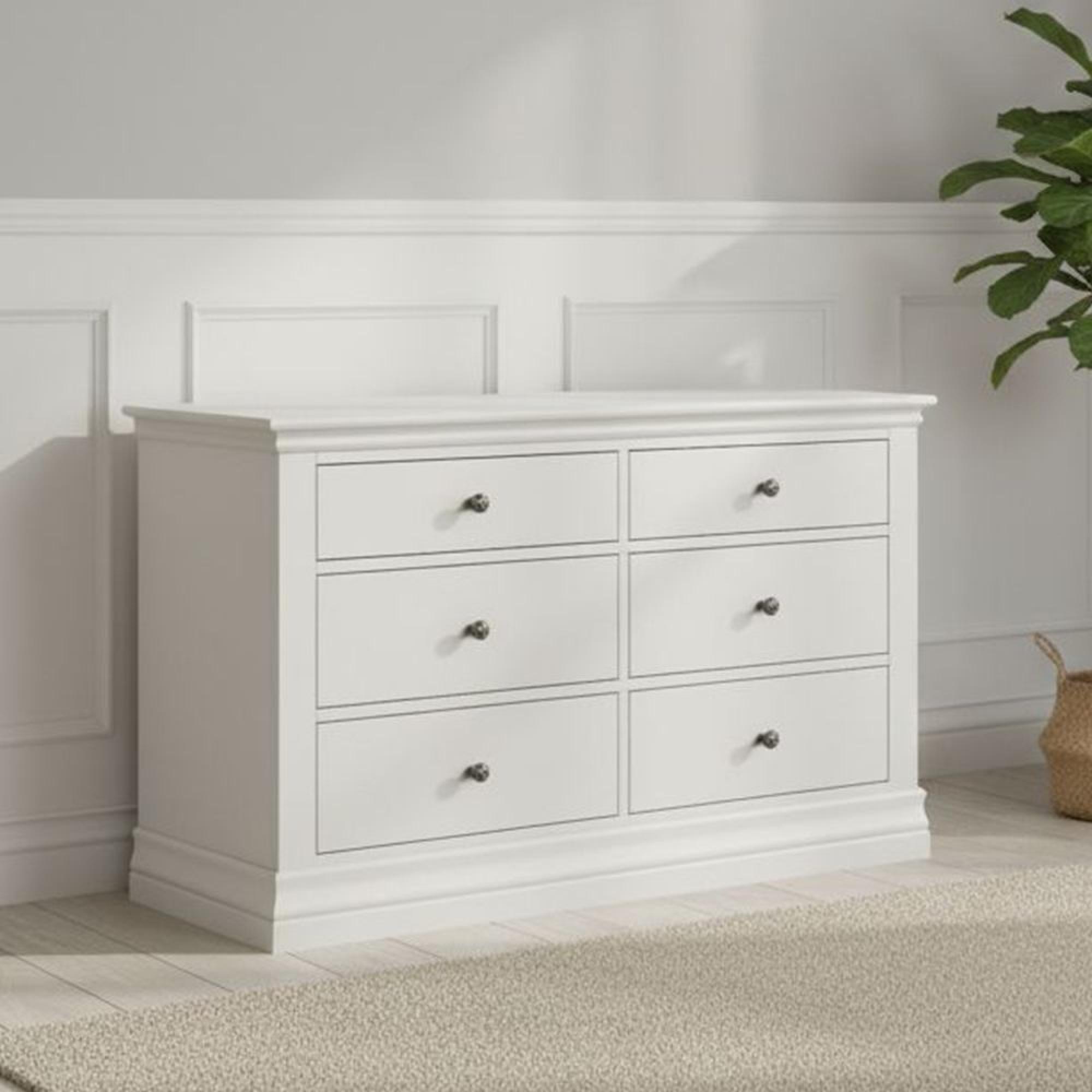 Bordeaux Wide Chest - 6 Drawer - Cotton