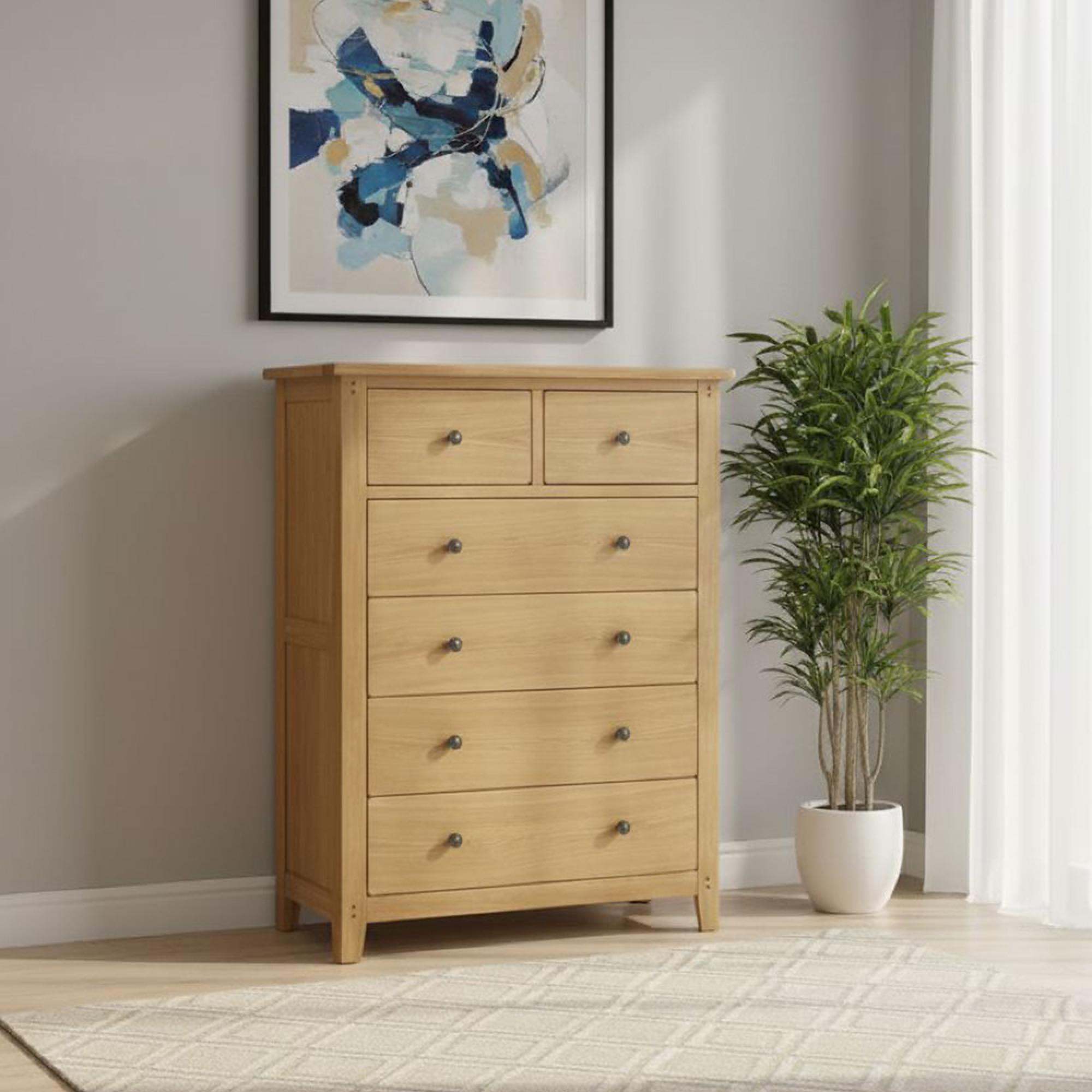 Burford Chest - 2+4 Drawer - Oak