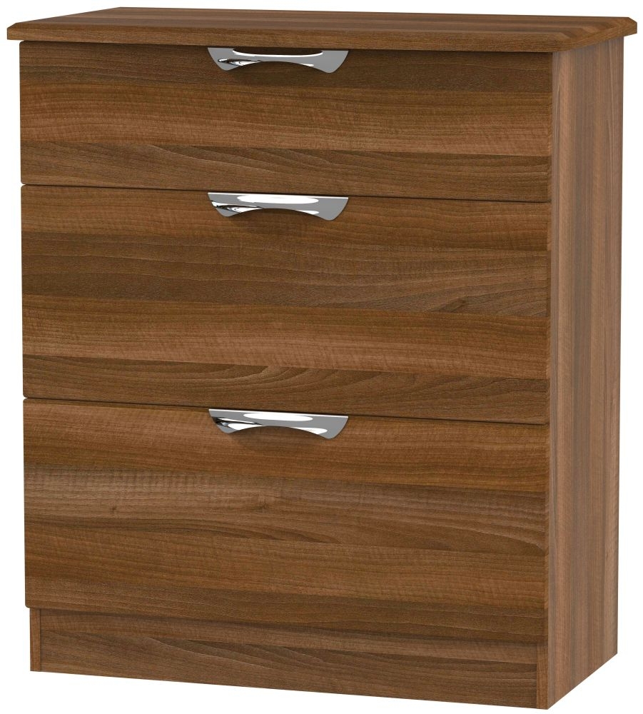 Camden Deep Chest - 3 Drawer - Walnut