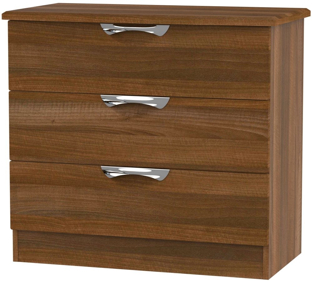Camden Small Chest - 3 Drawer - Walnut