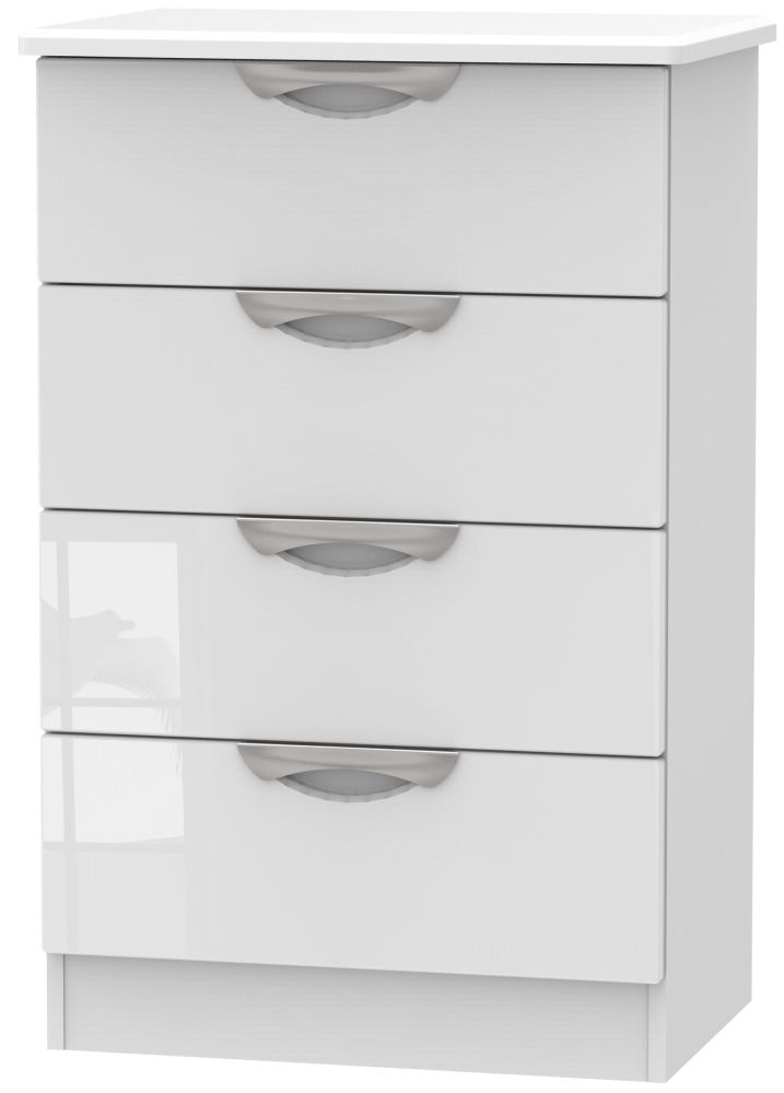 Camden Chest - 4 Drawer - Midi - White Gloss