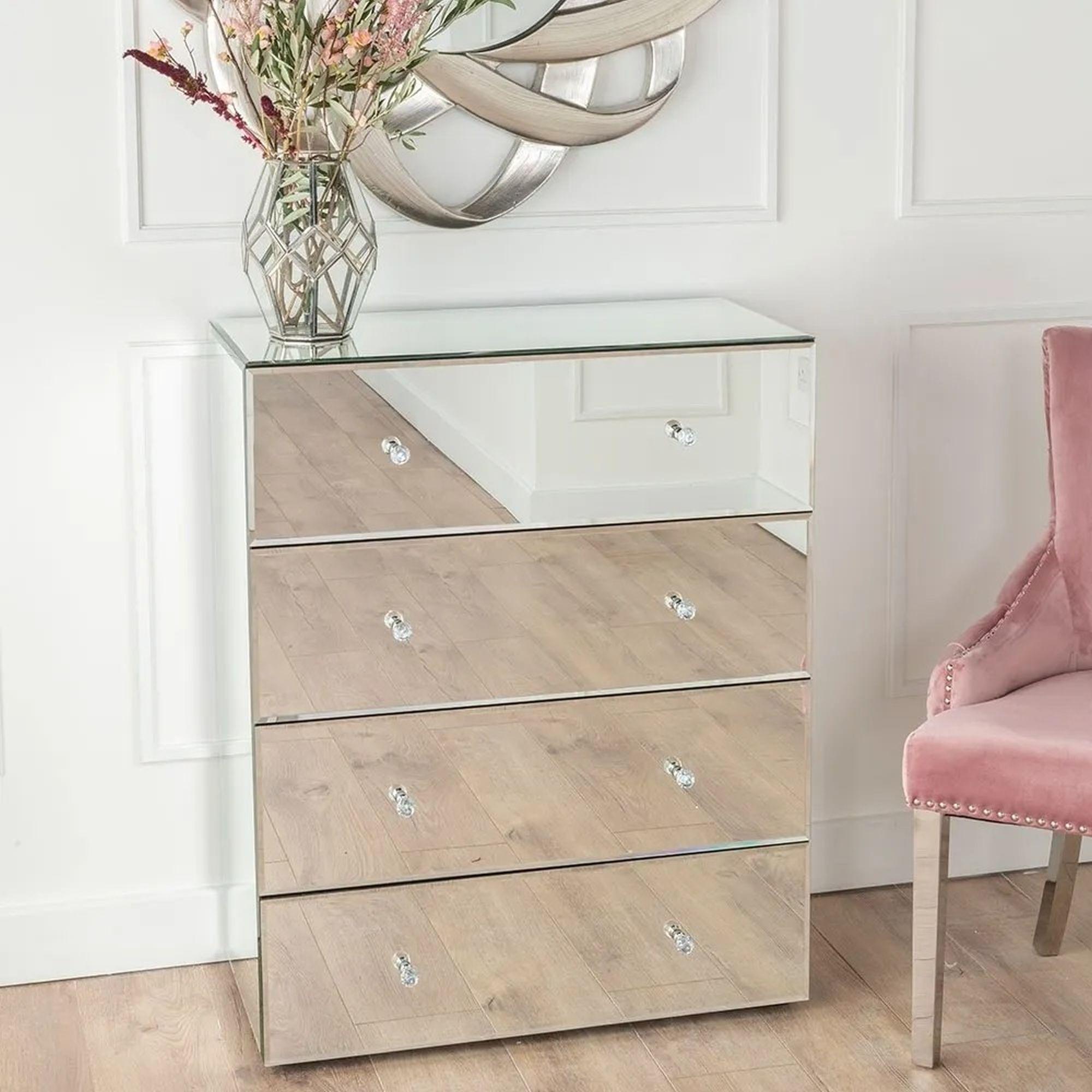 Chelsea Chest - 4 Drawer - Mirrored